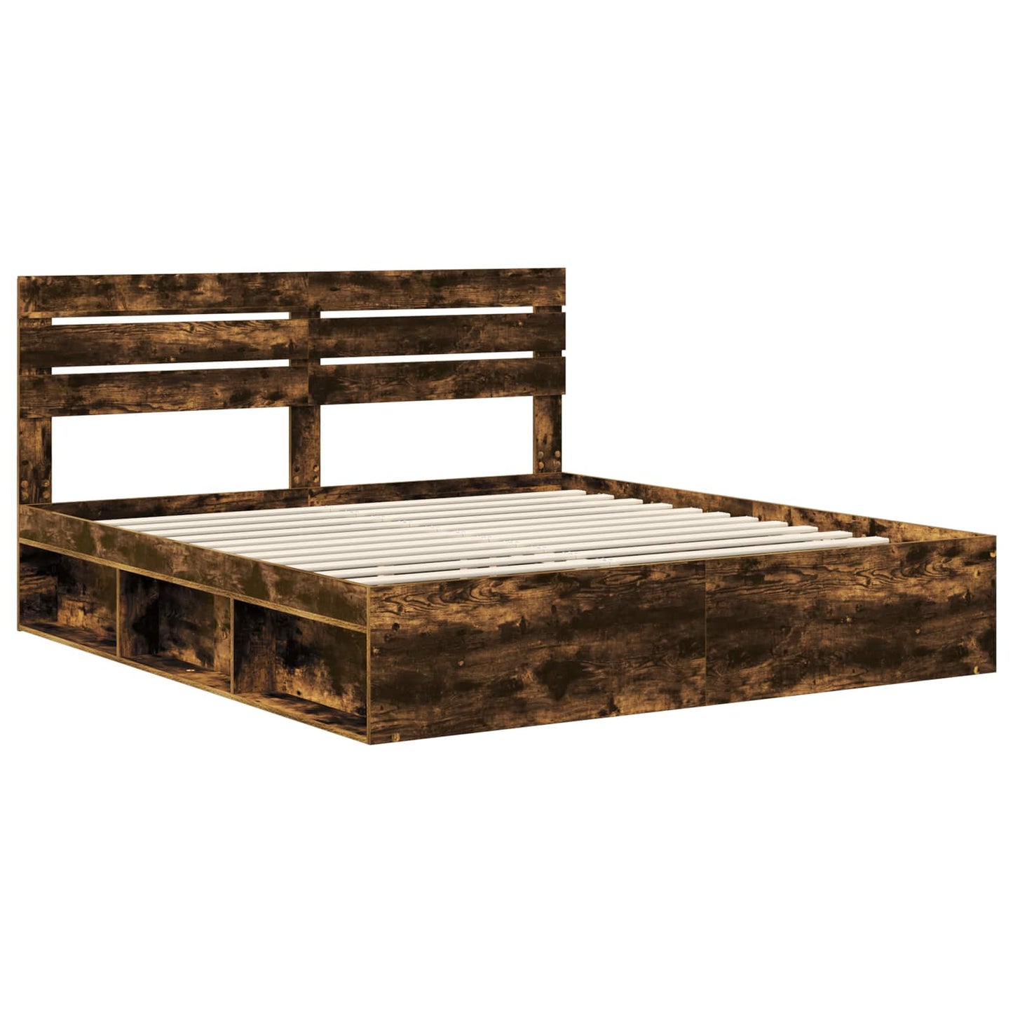 Bedframe Gerookt eiken 180 x 200 cm Massief grenenhout is nu te koop bij PeponiXL, paradijselijk wonen!