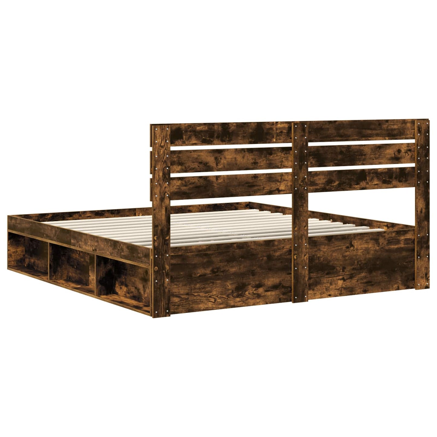 Bedframe Gerookt eiken 180 x 200 cm Massief grenenhout is nu te koop bij PeponiXL, paradijselijk wonen!