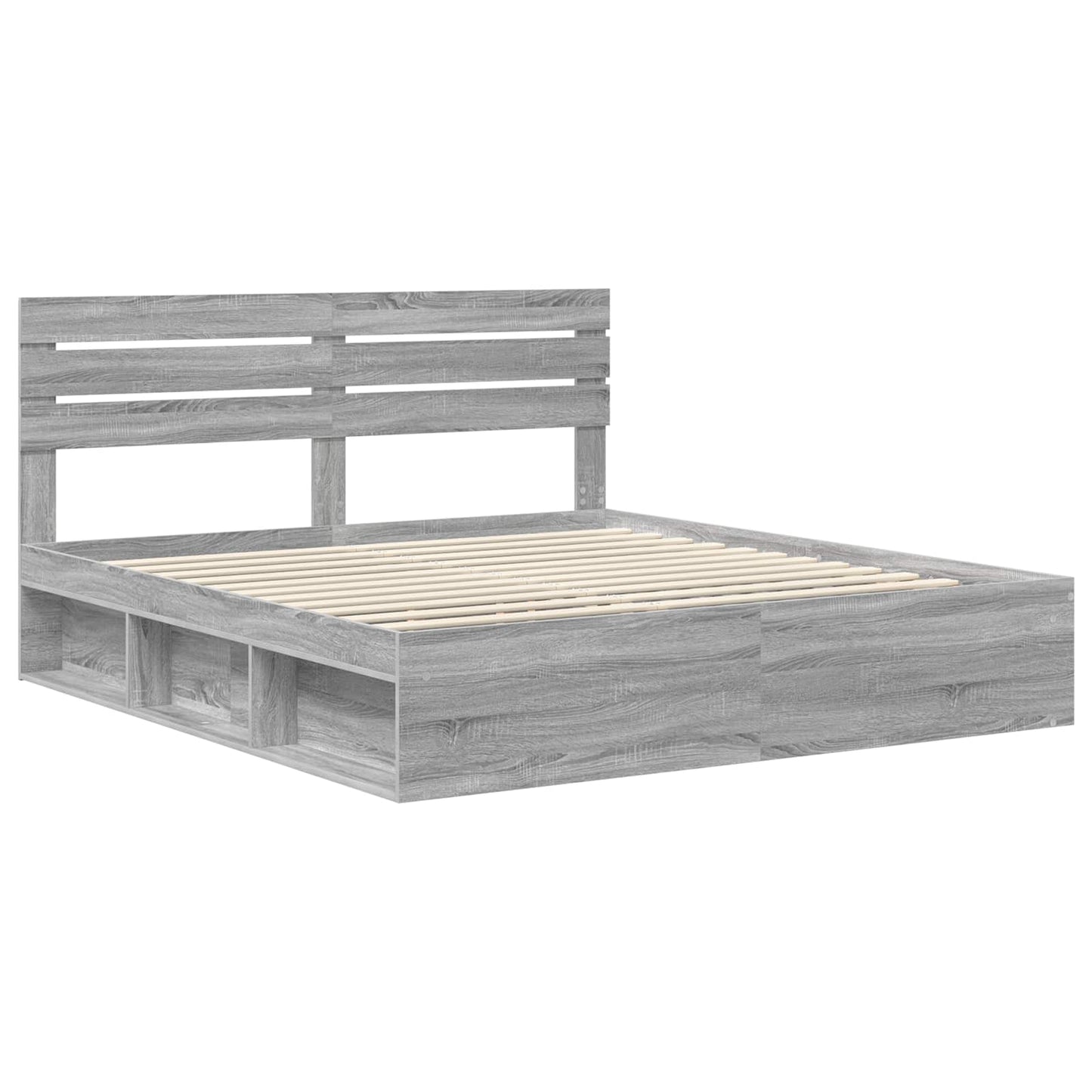 Bedframe Grijs Sonoma 180 x 200 cm Massief grenenhout is nu te koop bij PeponiXL, paradijselijk wonen!