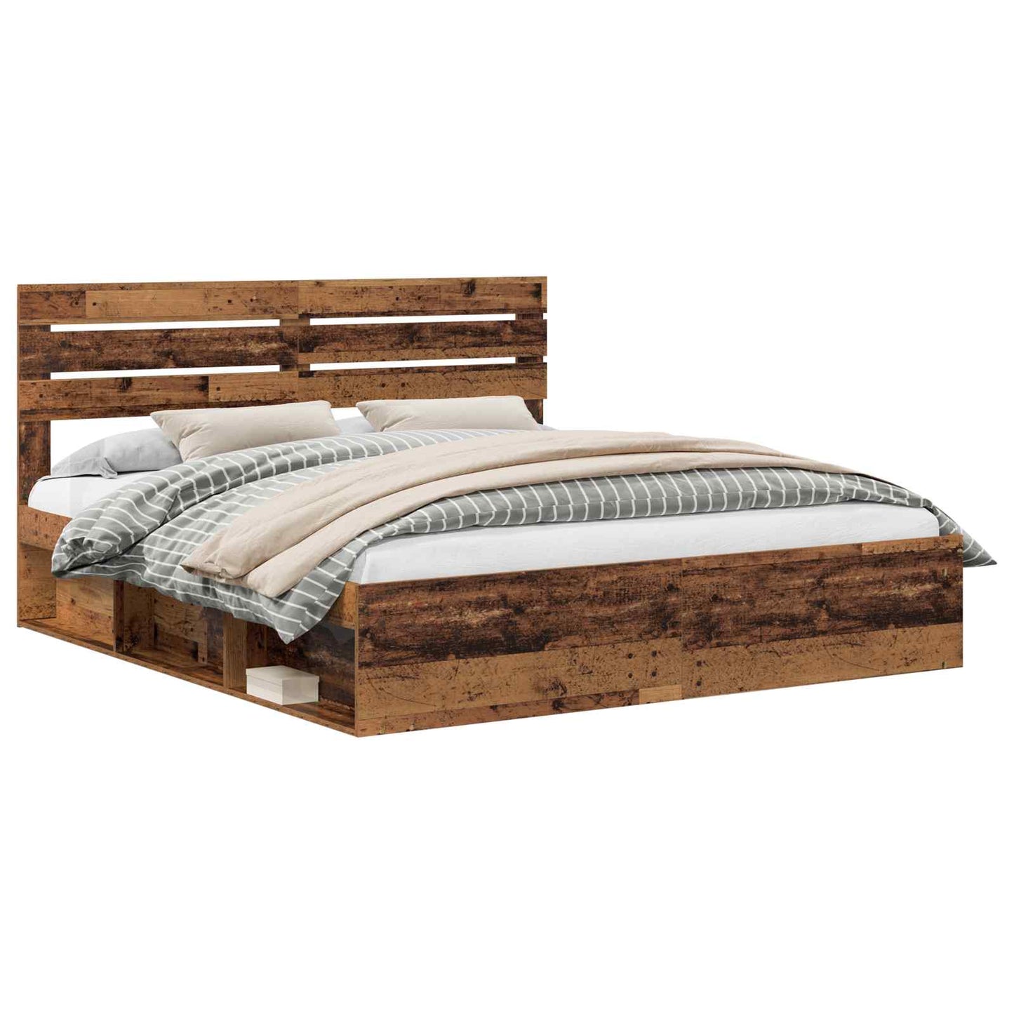 Bedframe met hoofdeinde Oudhout 180 x 200 cm Massief grenenhout