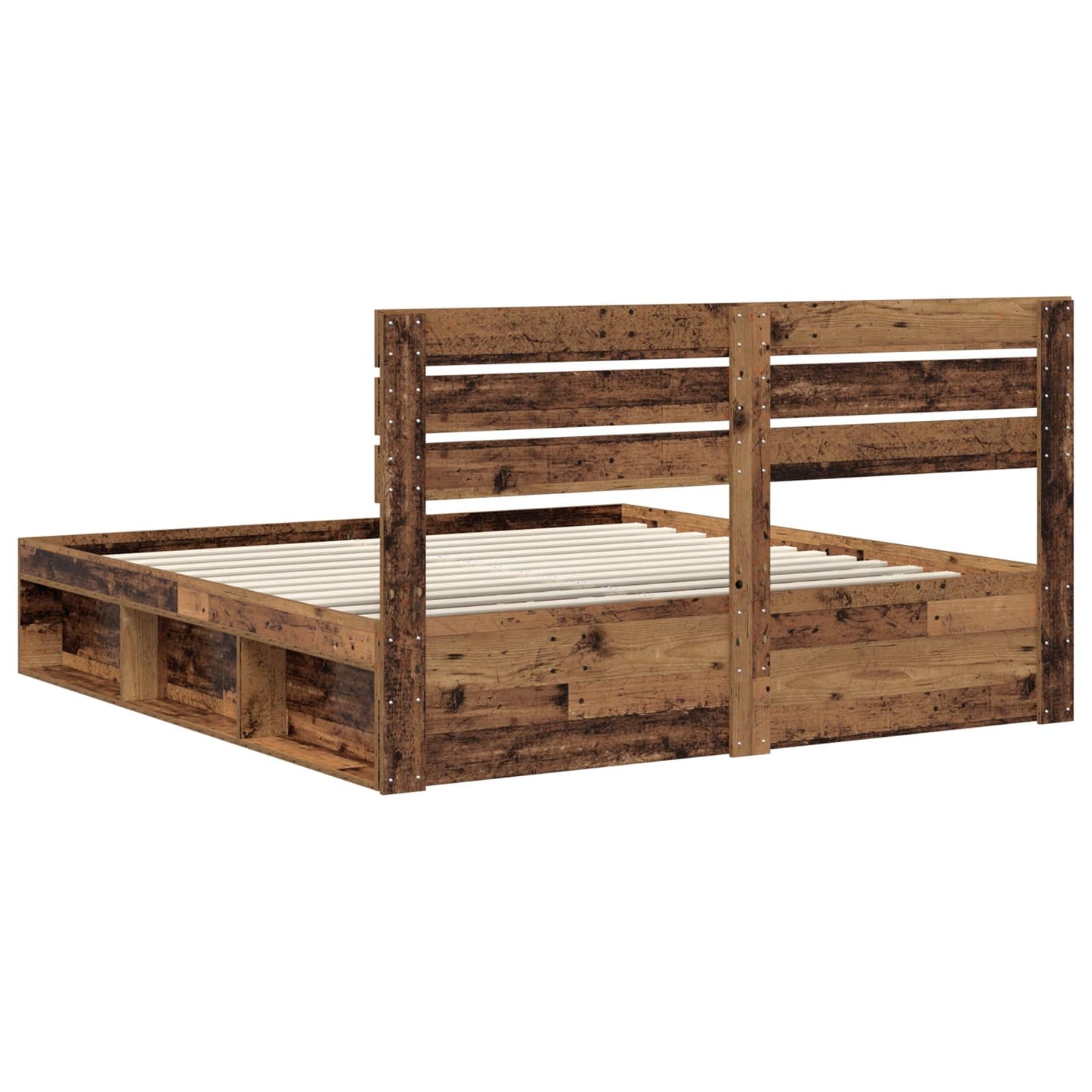 Bedframe met hoofdeinde Oudhout 180 x 200 cm Massief grenenhout