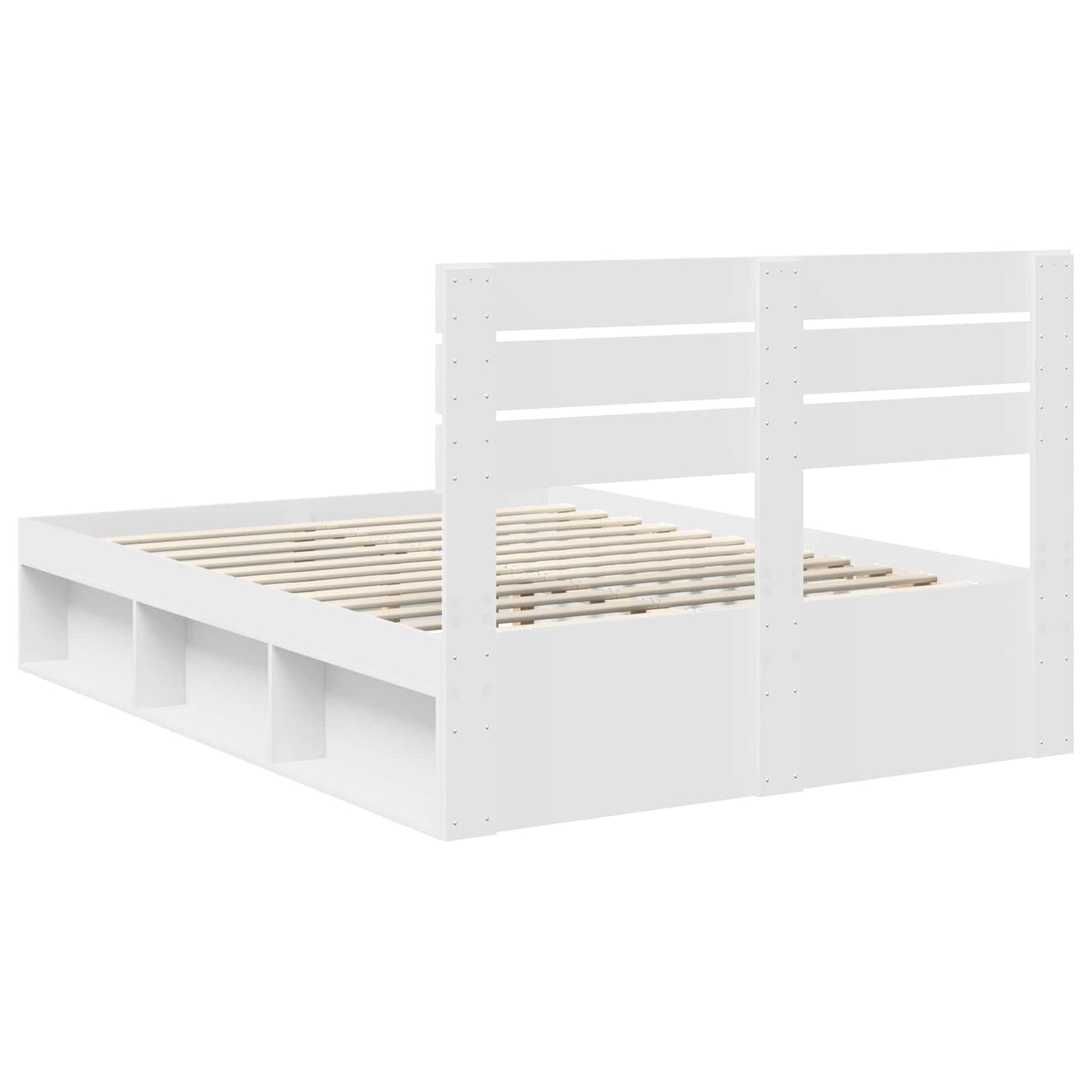 Bedframe met hoofdeinde Wit 160 x 200 cm Massief grenenhout is nu te koop bij PeponiXL, paradijselijk wonen!