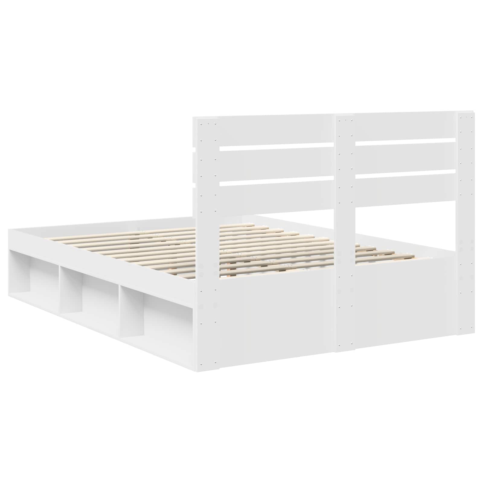 Bedframe met hoofdeinde Wit 160 x 200 cm Massief grenenhout is nu te koop bij PeponiXL, paradijselijk wonen!