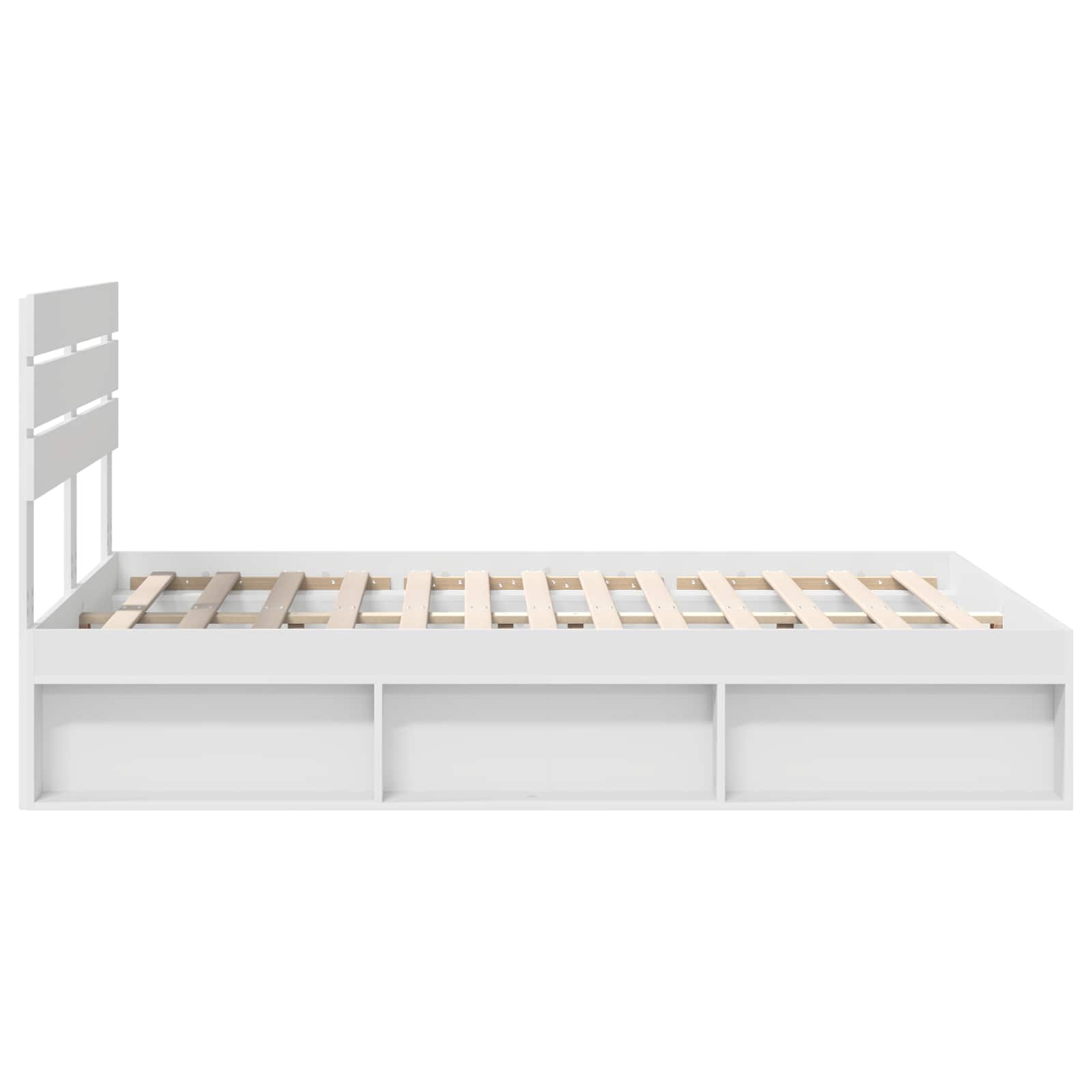 Bedframe met hoofdeinde Wit 160 x 200 cm Massief grenenhout is nu te koop bij PeponiXL, paradijselijk wonen!