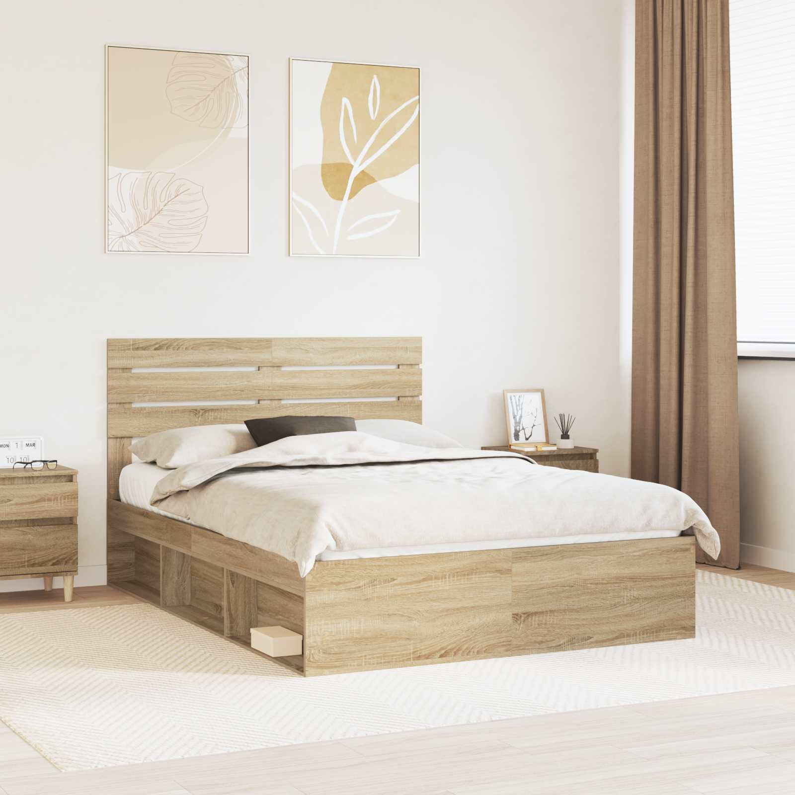 Bedframe met hoofdeinde Sonoma 160 x 200 cm Massief grenenhout is nu te koop bij PeponiXL, paradijselijk wonen!