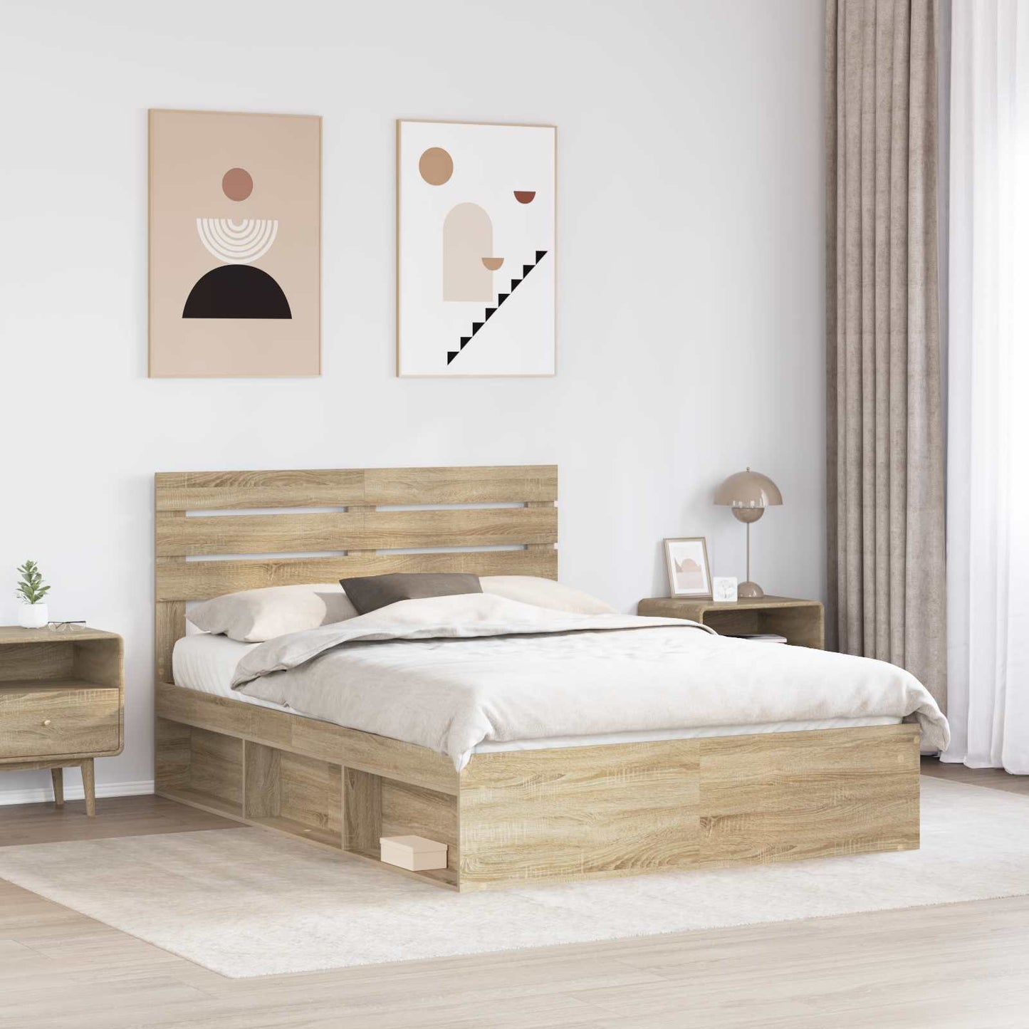 Bedframe met hoofdeinde Sonoma 160 x 200 cm Massief grenenhout is nu te koop bij PeponiXL, paradijselijk wonen!