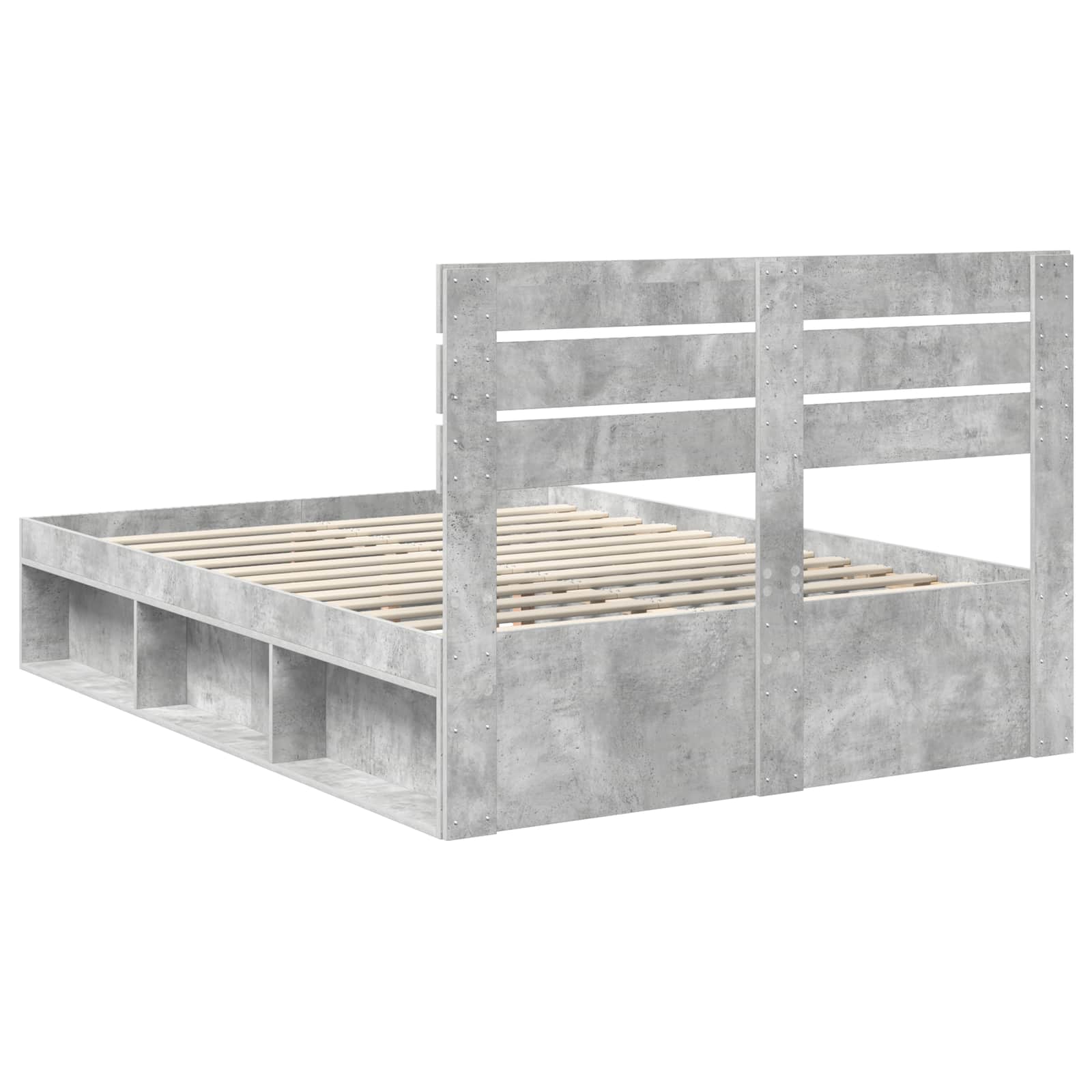 Bedframe met hoofdeinde Beton 160 x 200 cm Massief grenenhout is nu te koop bij PeponiXL, paradijselijk wonen!
