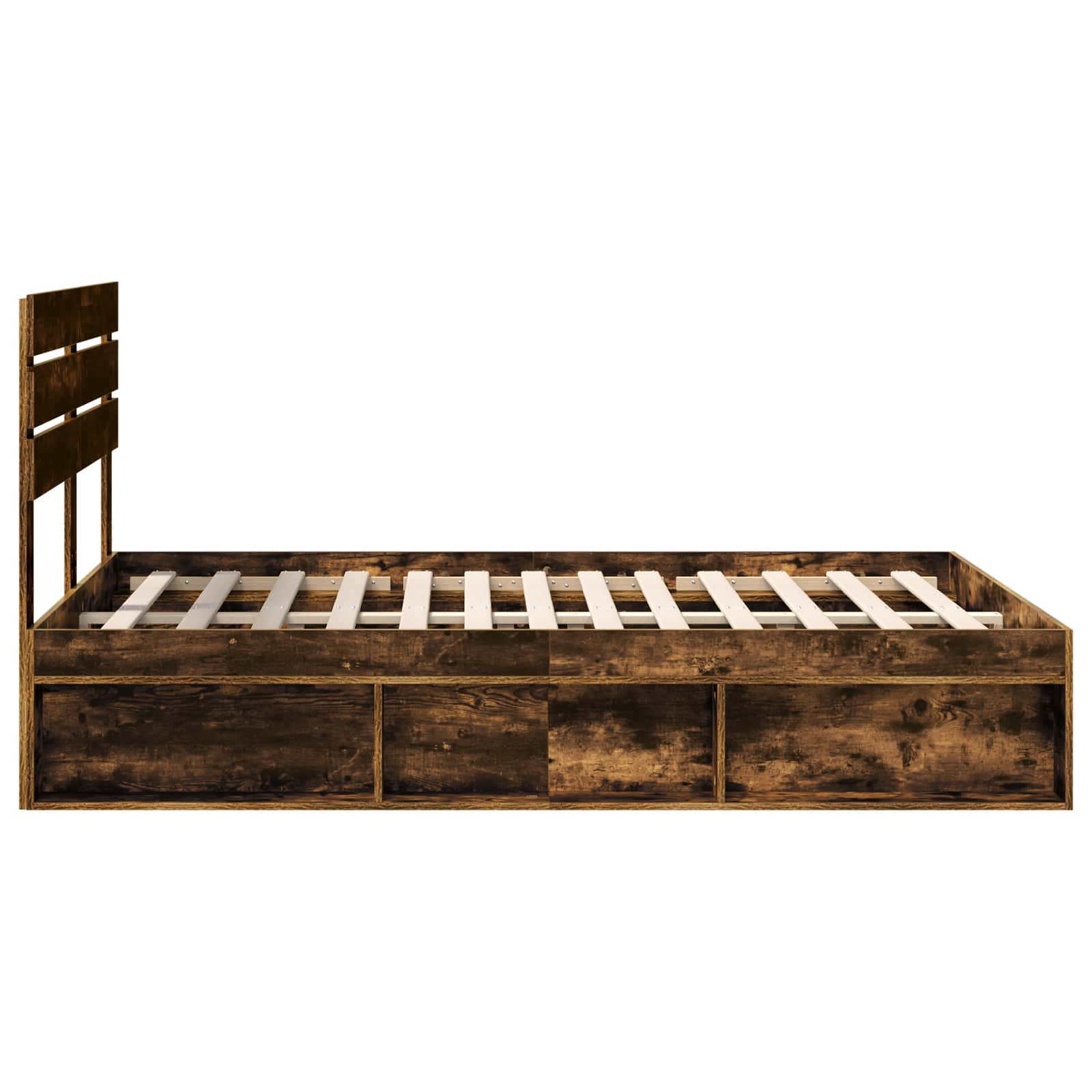 Bedframe Gerookt eiken 160 x 200 cm Massief grenenhout is nu te koop bij PeponiXL, paradijselijk wonen!