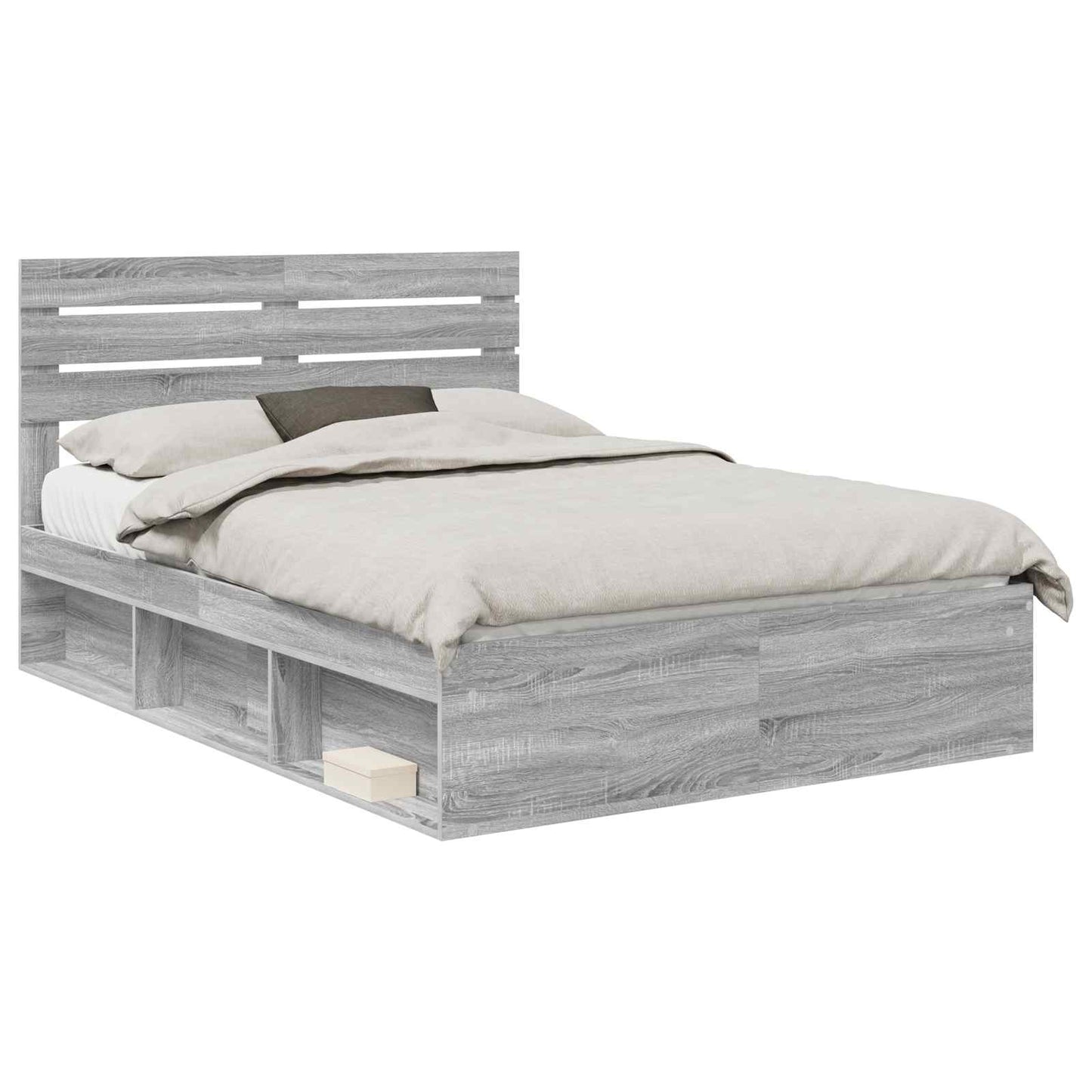 Bedframe Grijs Sonoma 160 x 200 cm Massief grenenhout is nu te koop bij PeponiXL, paradijselijk wonen!