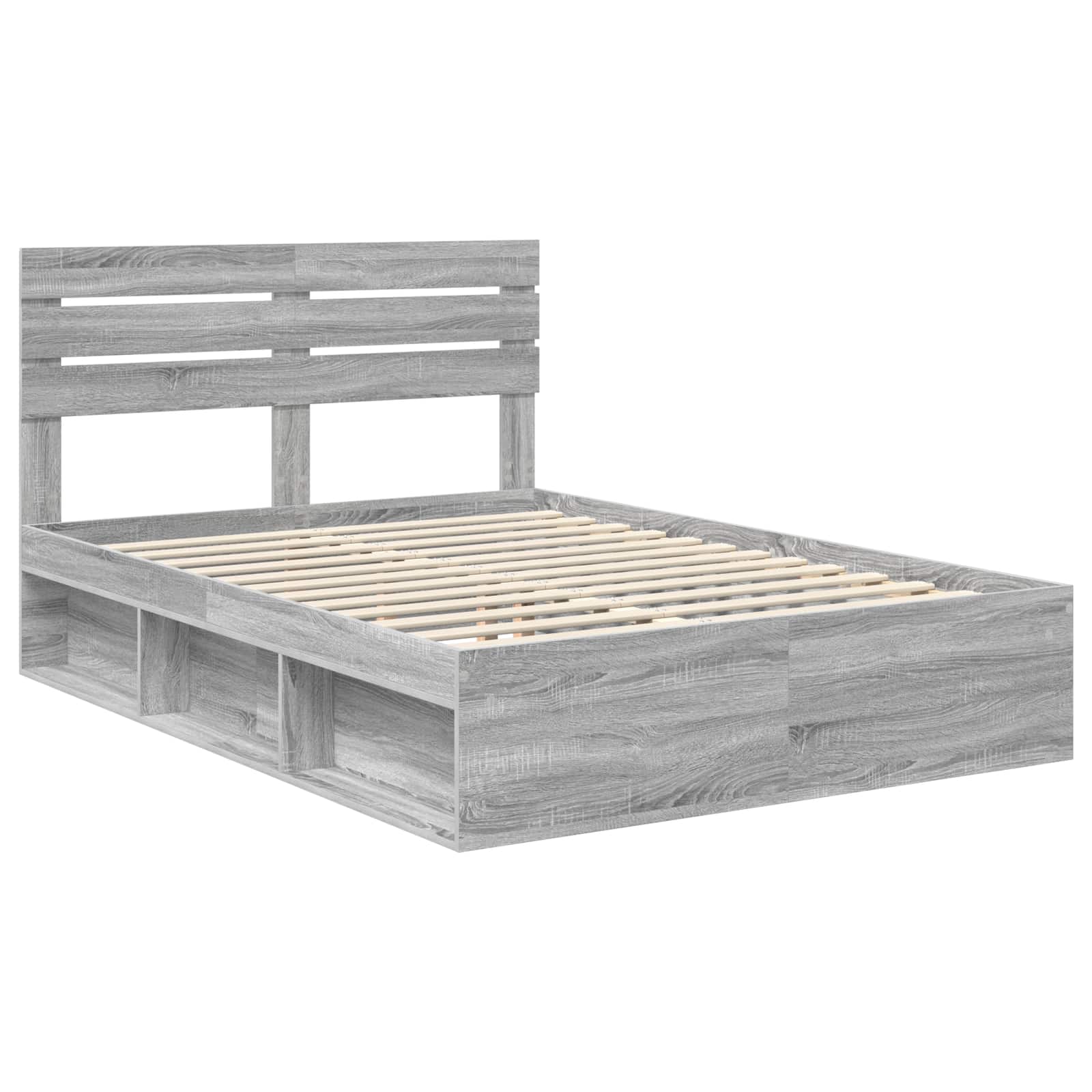 Bedframe Grijs Sonoma 160 x 200 cm Massief grenenhout is nu te koop bij PeponiXL, paradijselijk wonen!