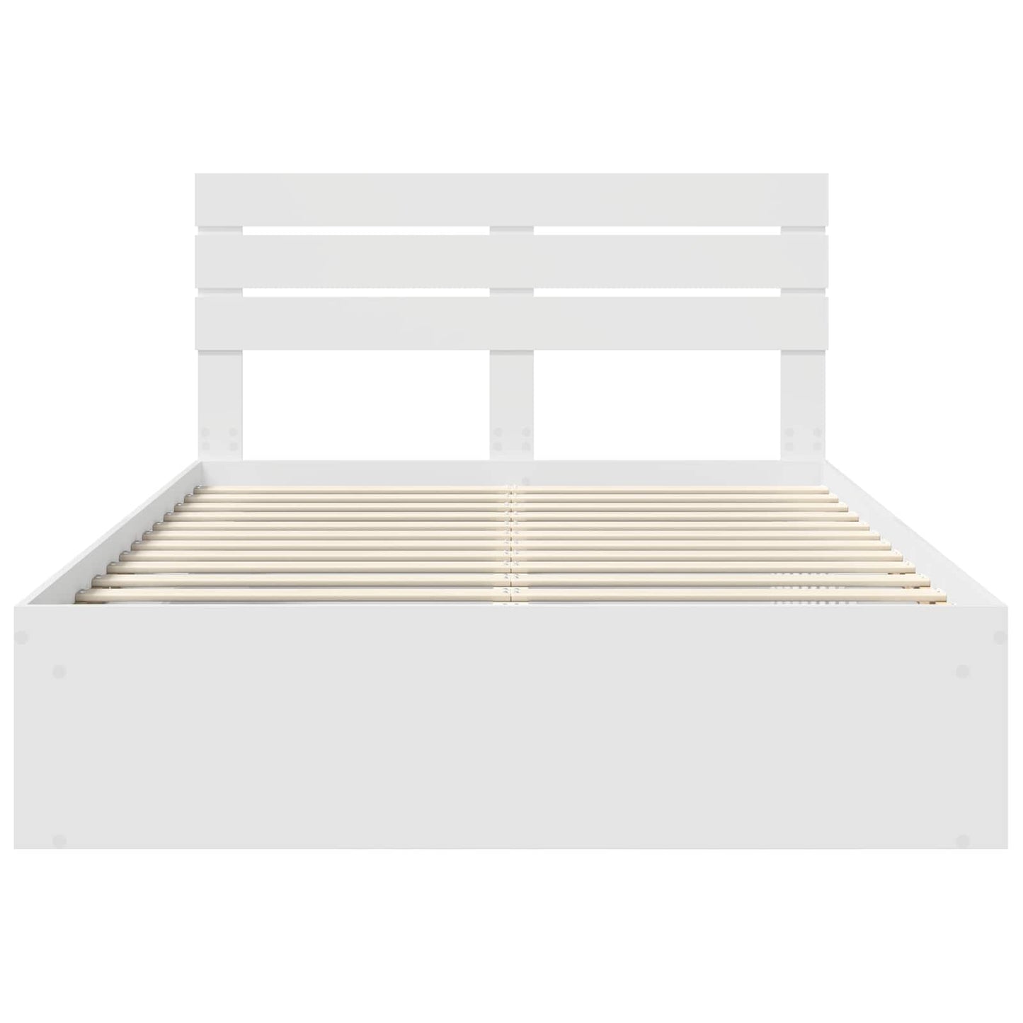 Bedframe met hoofdeinde Wit 150 x 200 cm Massief grenenhout is nu te koop bij PeponiXL, paradijselijk wonen!