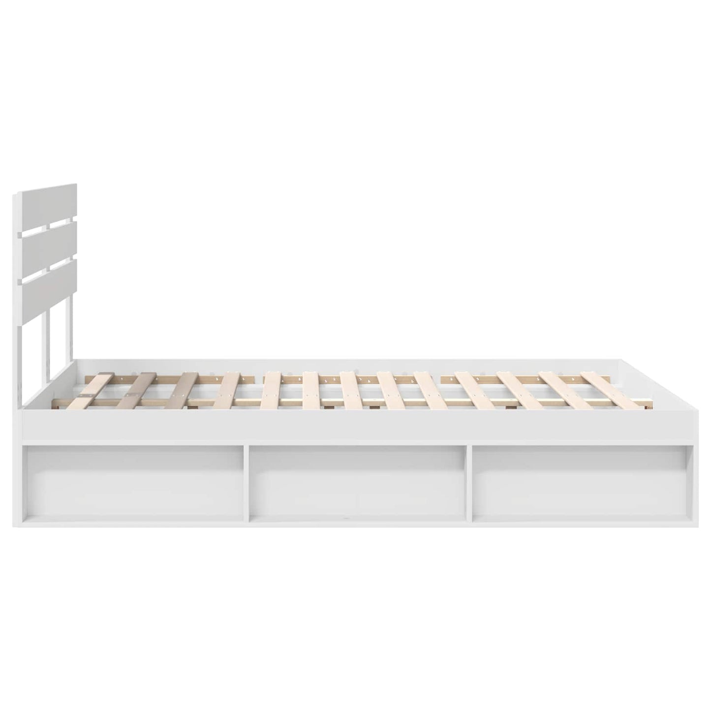 Bedframe met hoofdeinde Wit 150 x 200 cm Massief grenenhout is nu te koop bij PeponiXL, paradijselijk wonen!