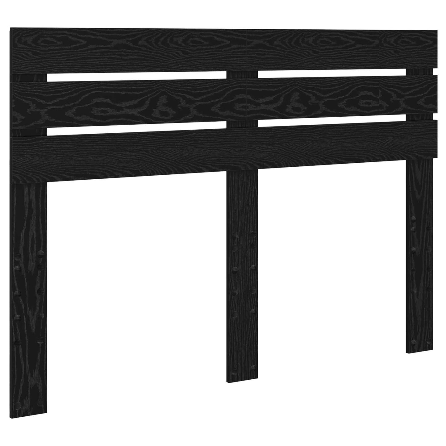 Bedframe met hoofdeinde Zwart 150 x 200 cm Massief grenenhout is nu te koop bij PeponiXL, paradijselijk wonen!