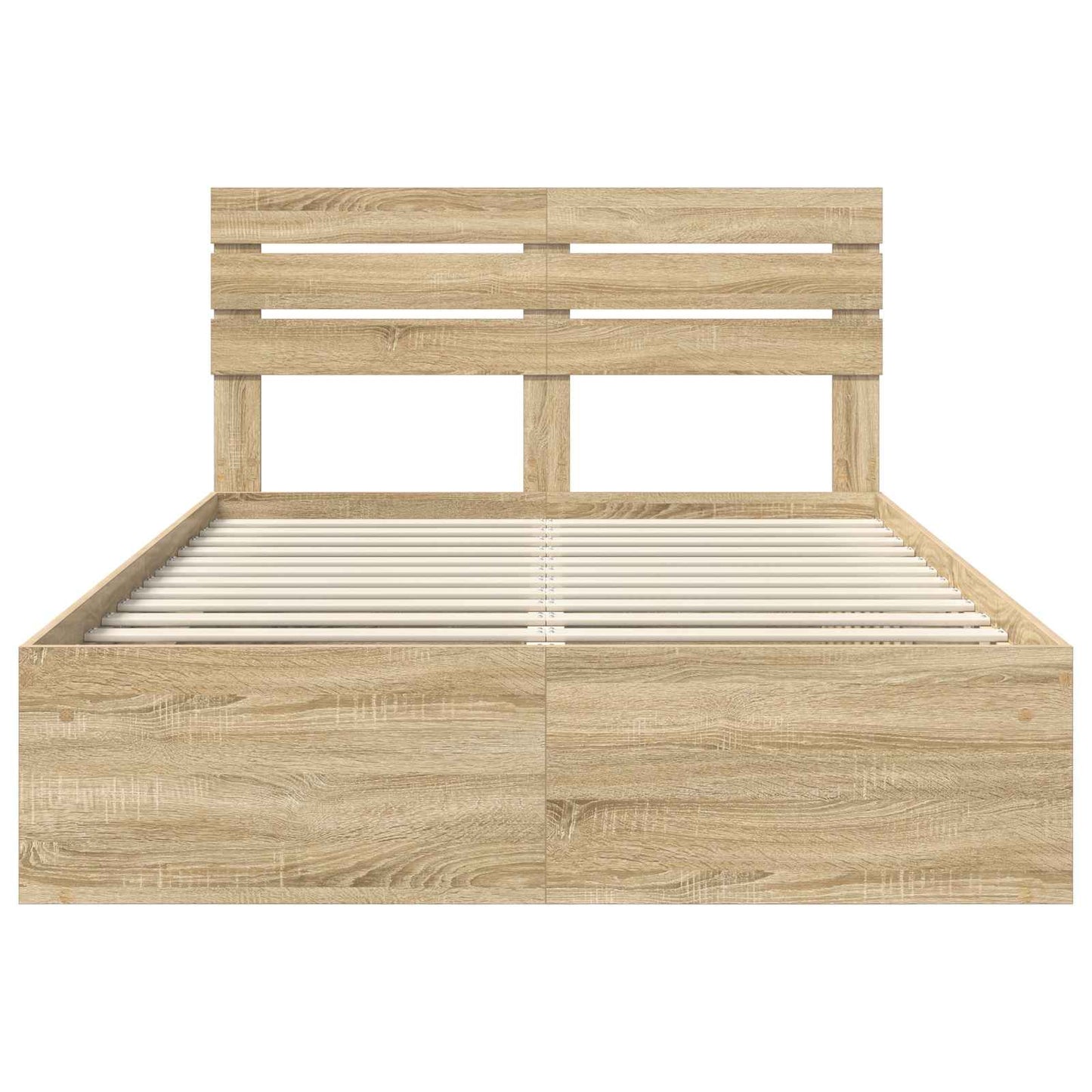 Bedframe Sonoma Eiken 150 x 200 cm Massief grenenhout is nu te koop bij PeponiXL, paradijselijk wonen!