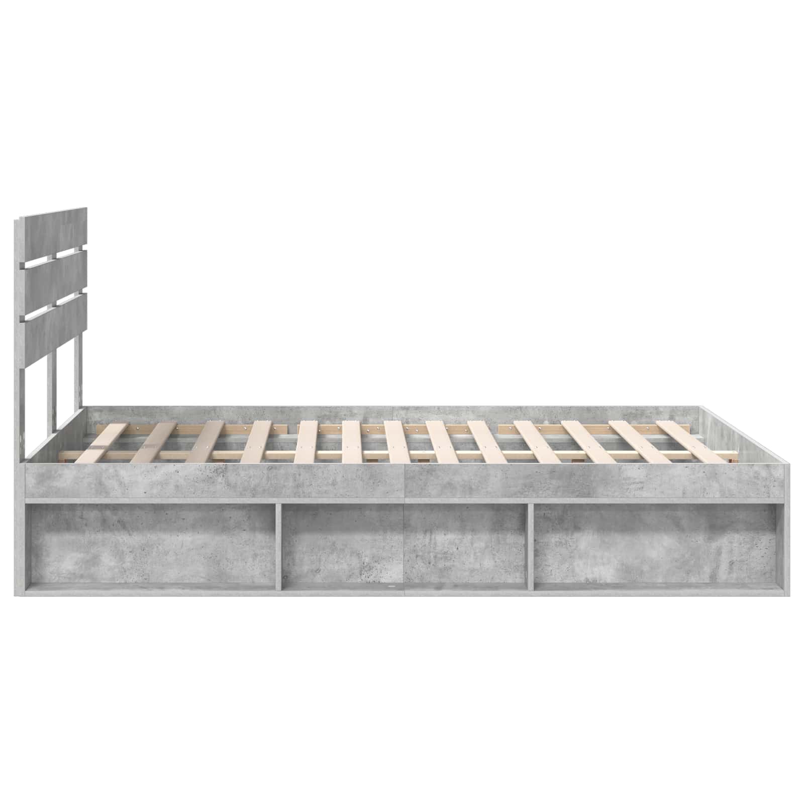 Bedframe met hoofdeinde Beton 140 x 200 cm Massief grenenhout is nu te koop bij PeponiXL, paradijselijk wonen!