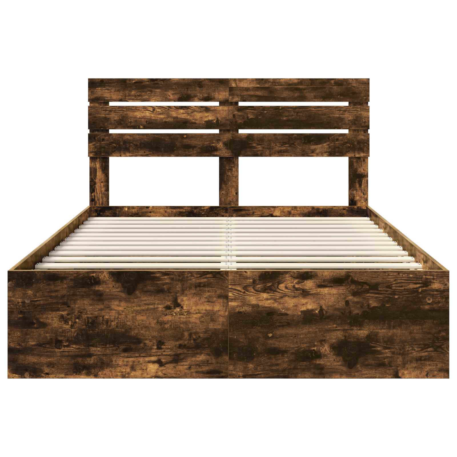 Bedframe Gerookt eiken 140 x 200 cm Massief grenenhout is nu te koop bij PeponiXL, paradijselijk wonen!