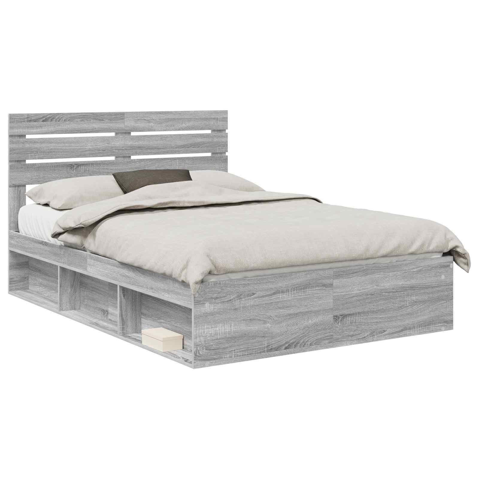 Bedframe Grijs Sonoma 140 x 200 cm Massief grenenhout is nu te koop bij PeponiXL, paradijselijk wonen!