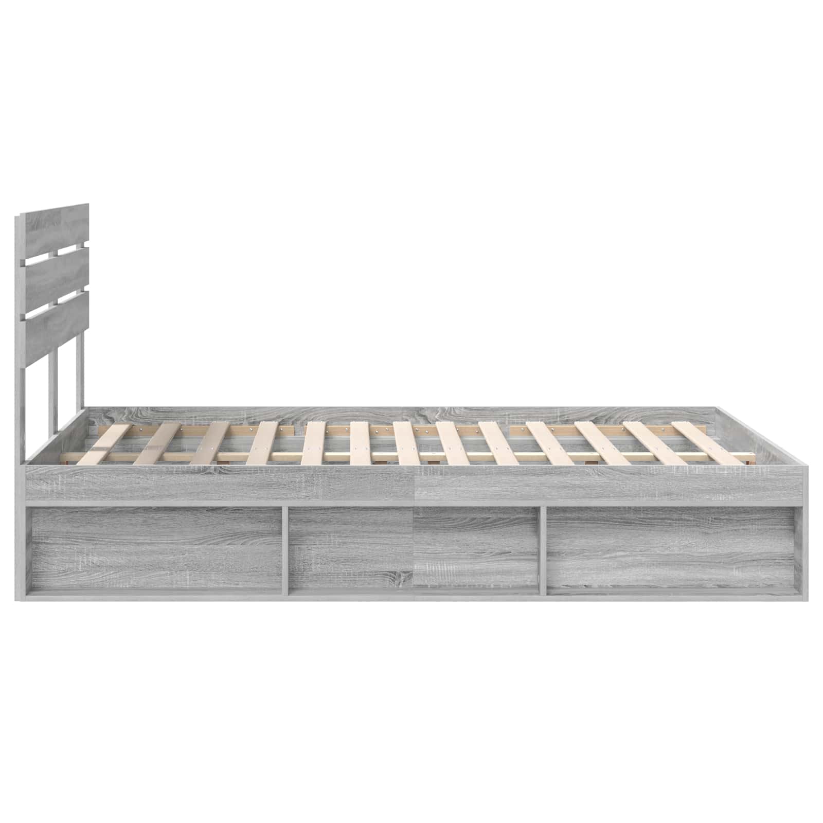 Bedframe Grijs Sonoma 140 x 200 cm Massief grenenhout is nu te koop bij PeponiXL, paradijselijk wonen!
