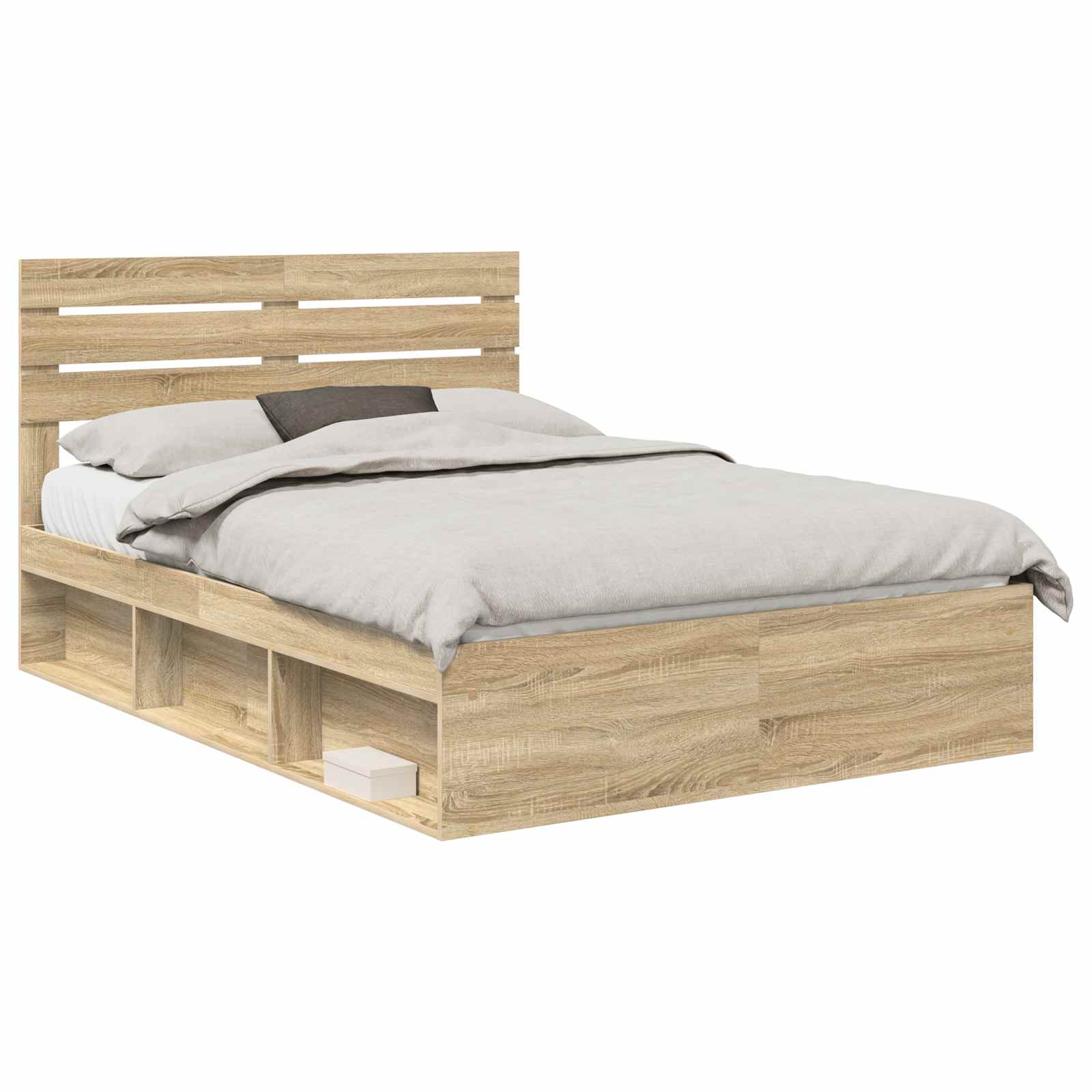 Bedframe met hoofdeinde Sonoma 140 x 190 cm Massief grenenhout is nu te koop bij PeponiXL, paradijselijk wonen!