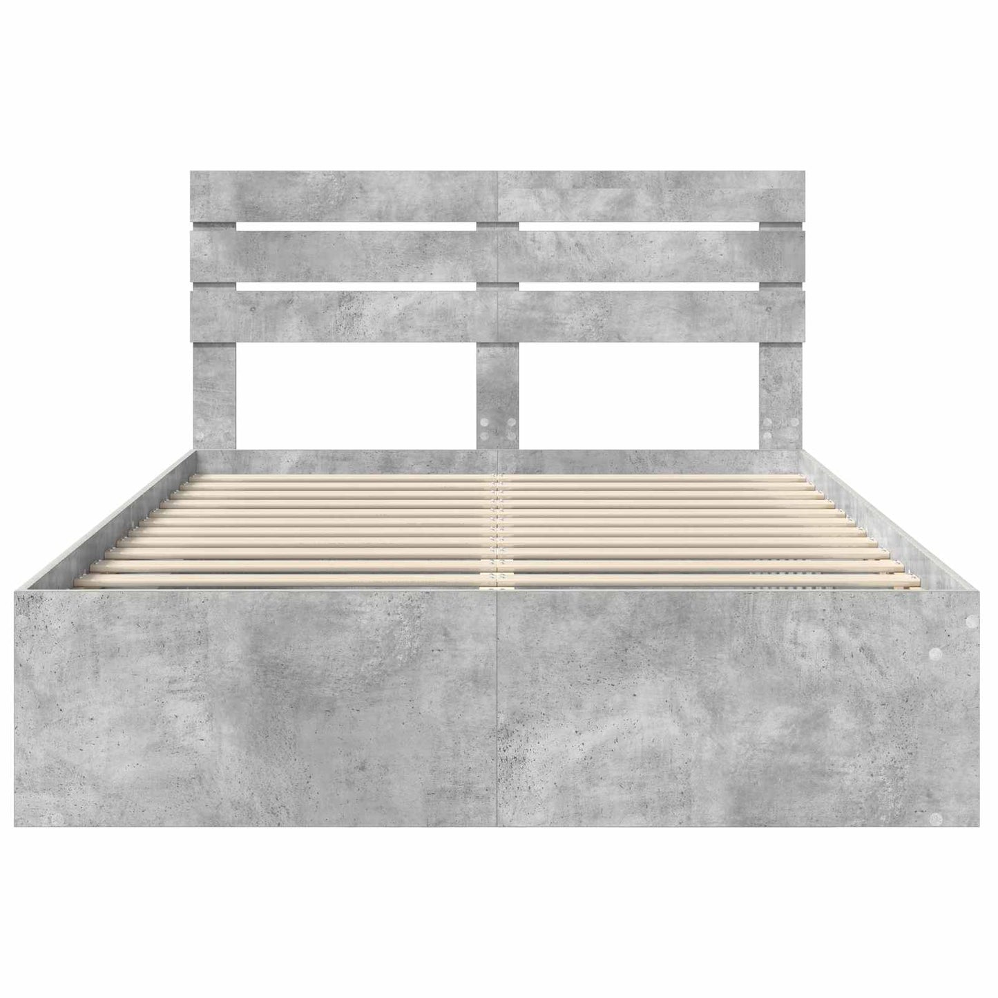 Bedframe met hoofdeinde Beton 140 x 190 cm Massief grenenhout is nu te koop bij PeponiXL, paradijselijk wonen!