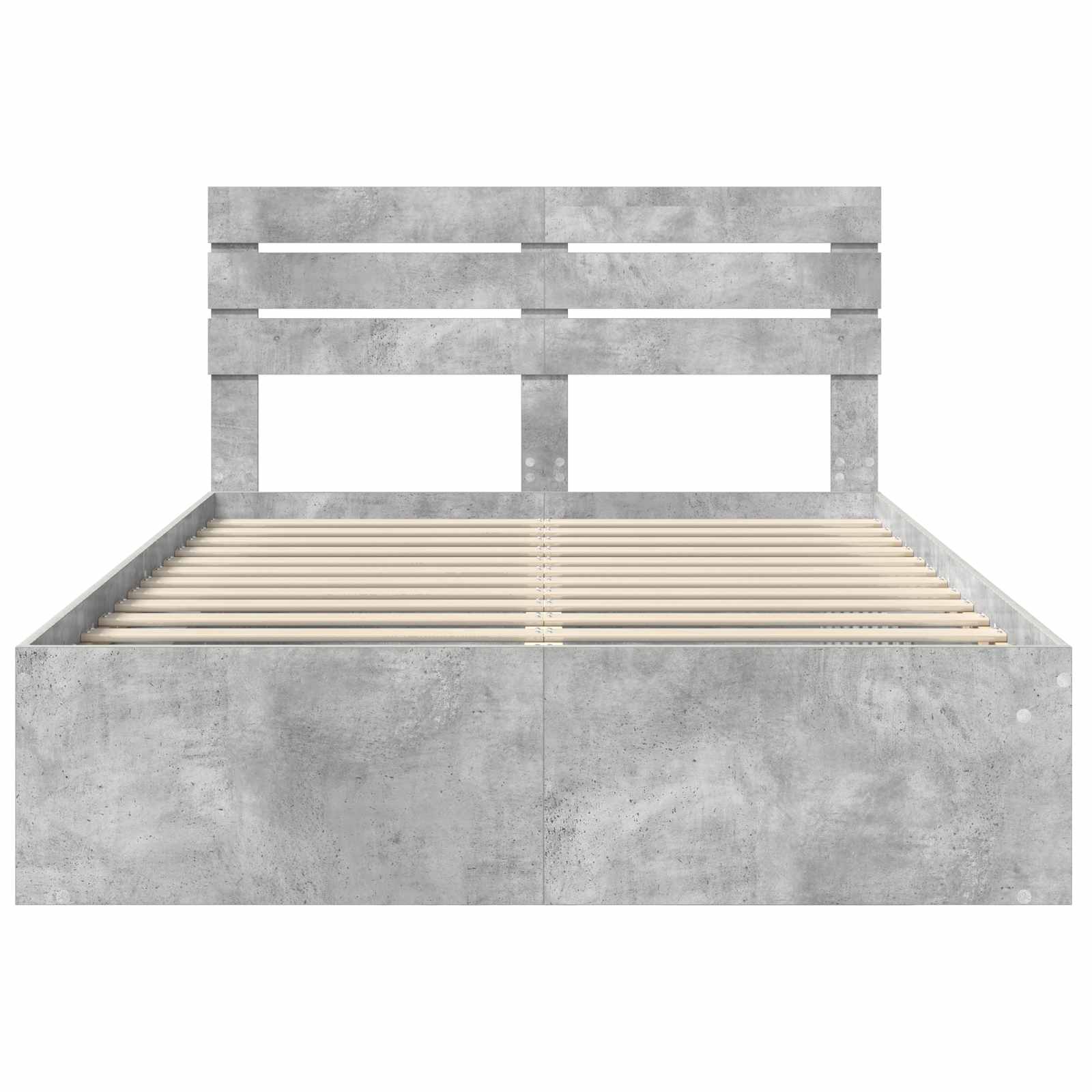 Bedframe met hoofdeinde Beton 140 x 190 cm Massief grenenhout is nu te koop bij PeponiXL, paradijselijk wonen!