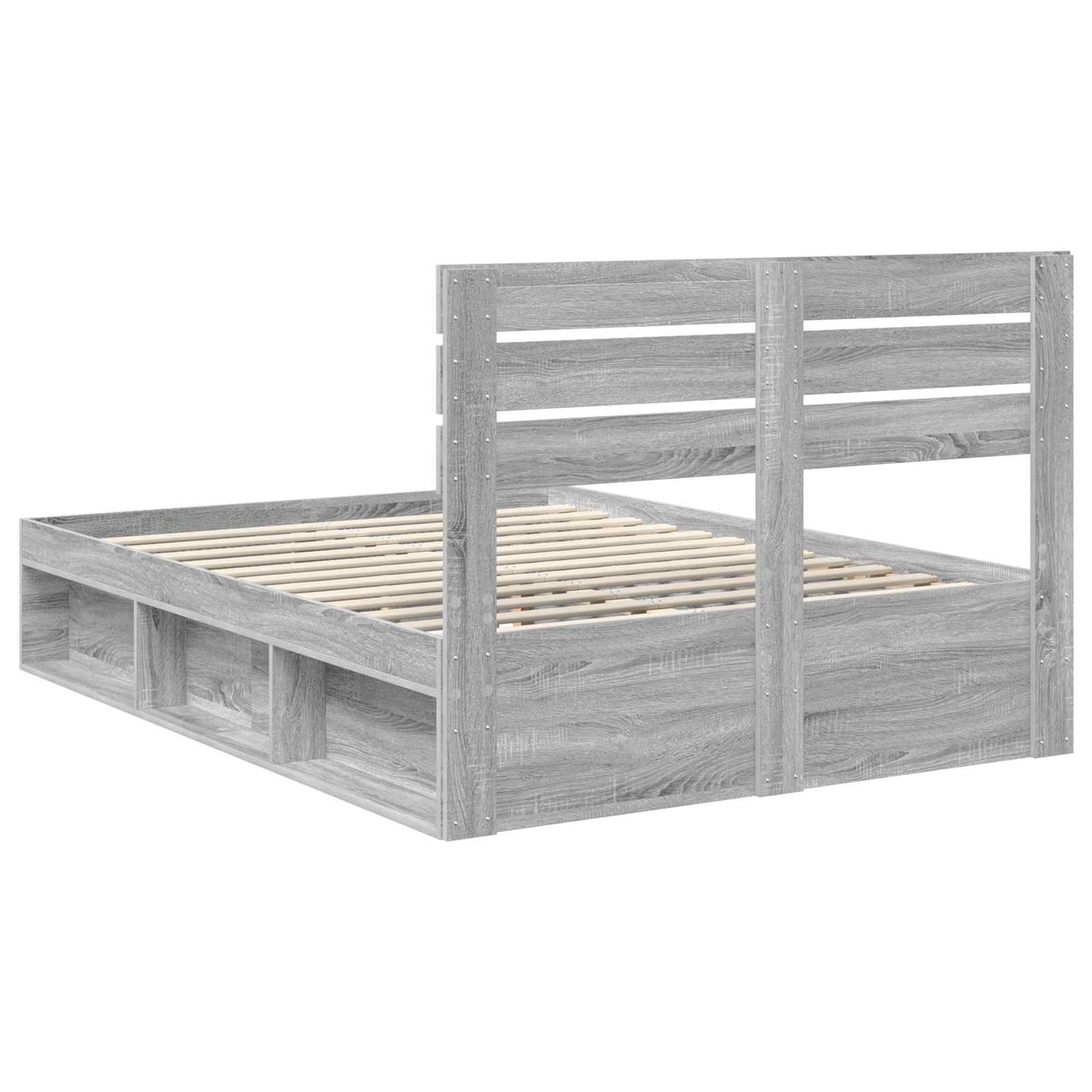 Bedframe Grijs Sonoma 140 x 190 cm Massief grenenhout is nu te koop bij PeponiXL, paradijselijk wonen!
