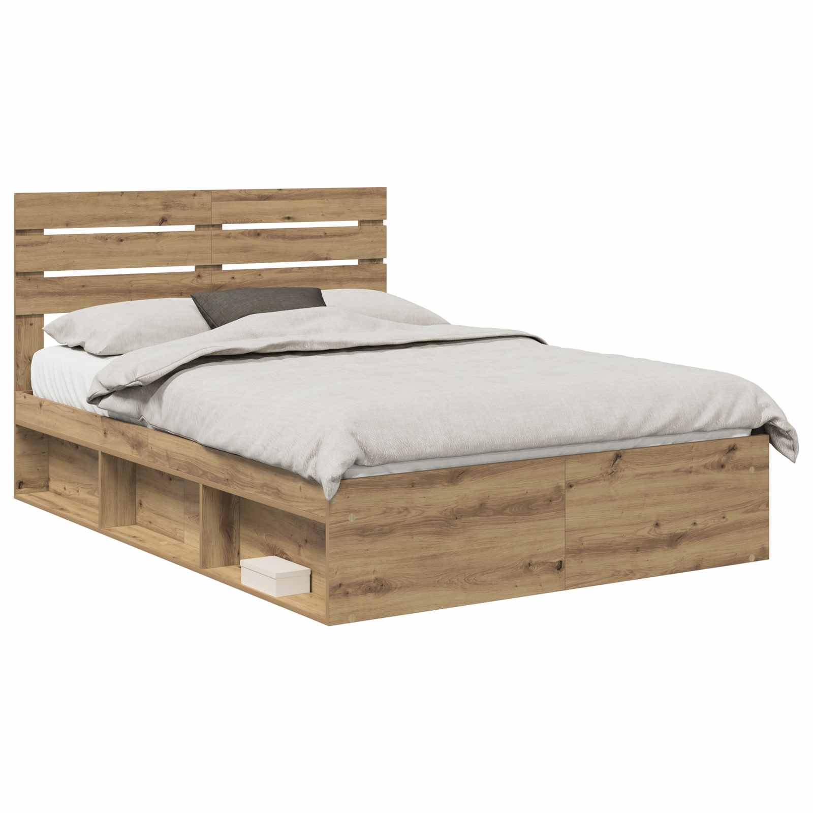 Bedframe Ambachtelijk eiken 140 x 190 cm Massief grenenhout is nu te koop bij PeponiXL, paradijselijk wonen!