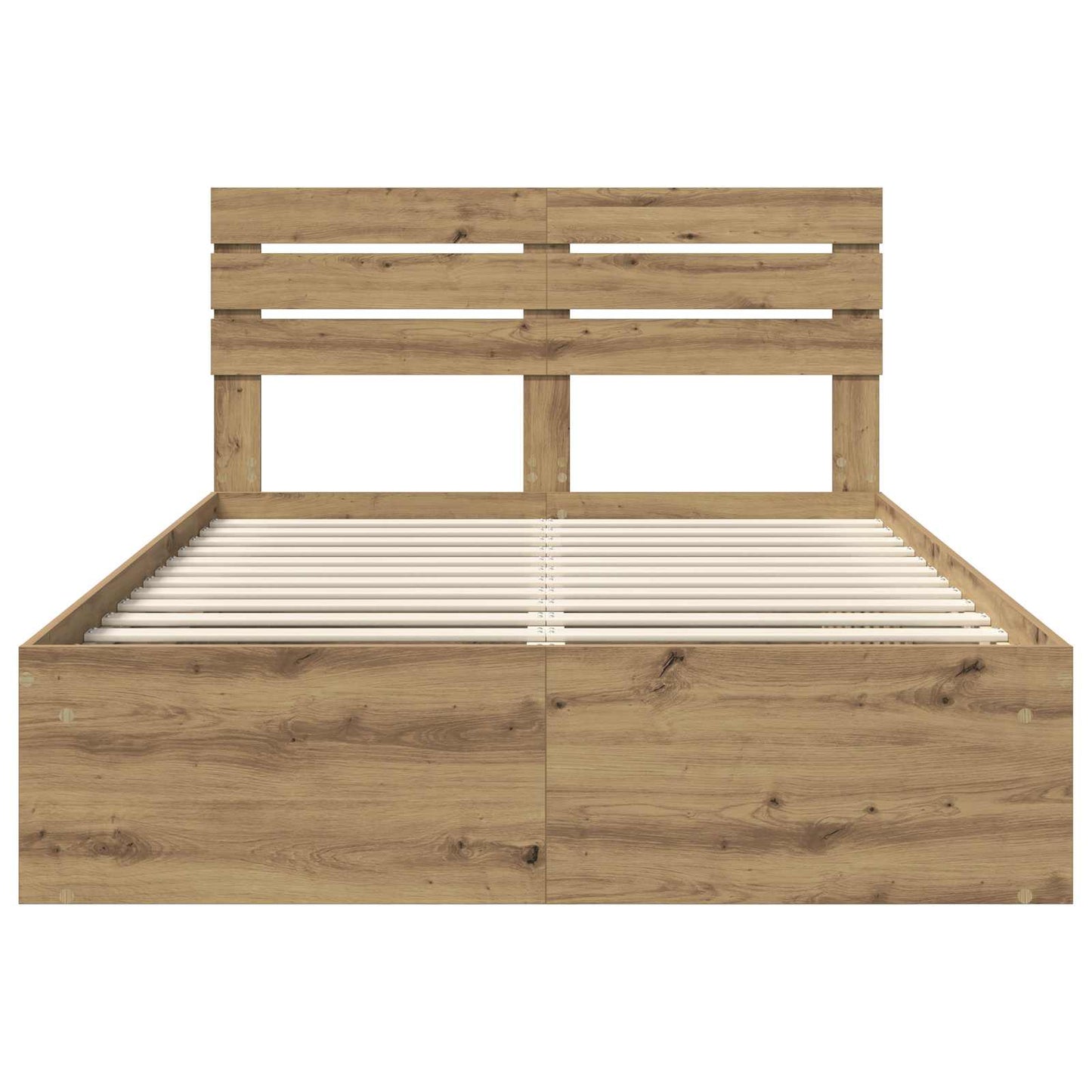 Bedframe Ambachtelijk eiken 140 x 190 cm Massief grenenhout is nu te koop bij PeponiXL, paradijselijk wonen!