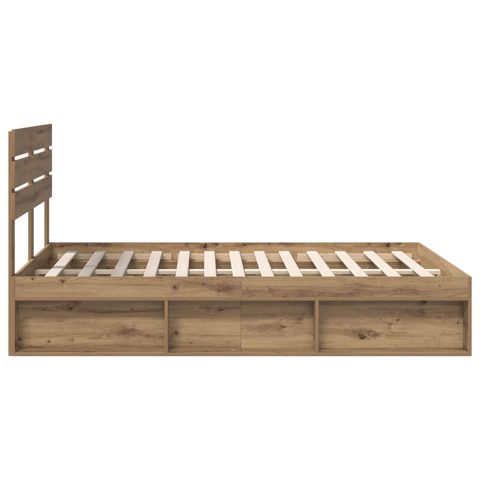 Bedframe Ambachtelijk eiken 140 x 190 cm Massief grenenhout is nu te koop bij PeponiXL, paradijselijk wonen!