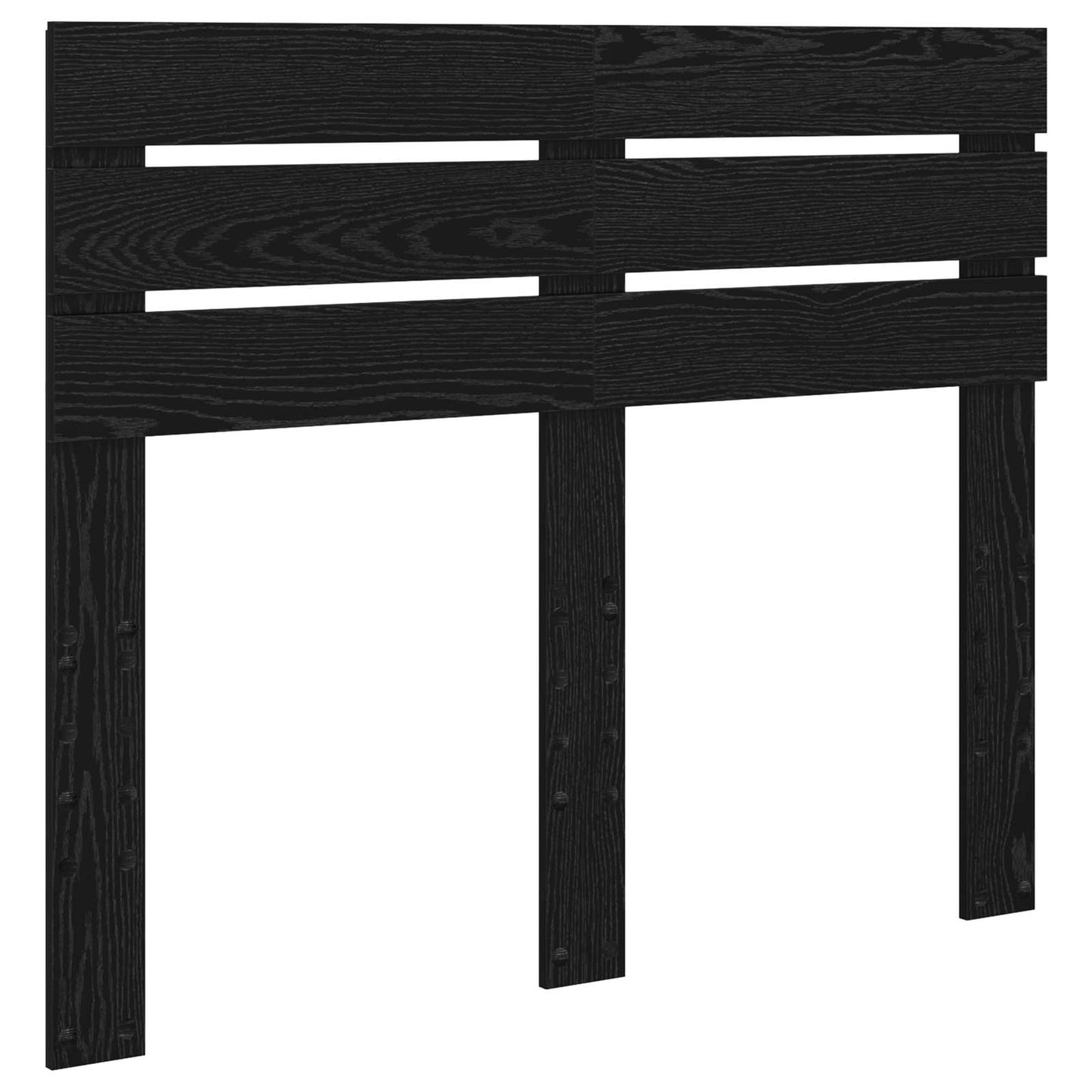 Bedframe met hoofdeinde Zwart 135 x 190 cm Massief grenenhout is nu te koop bij PeponiXL, paradijselijk wonen!
