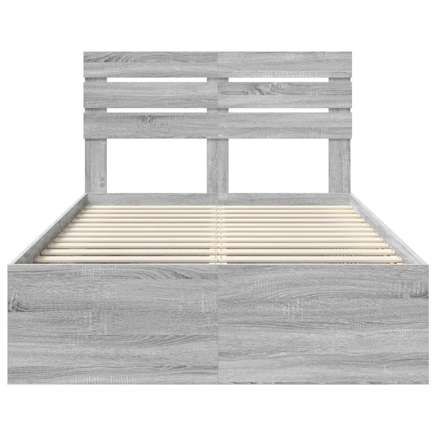 Bedframe Grijs Sonoma 135 x 190 cm Massief grenenhout is nu te koop bij PeponiXL, paradijselijk wonen!