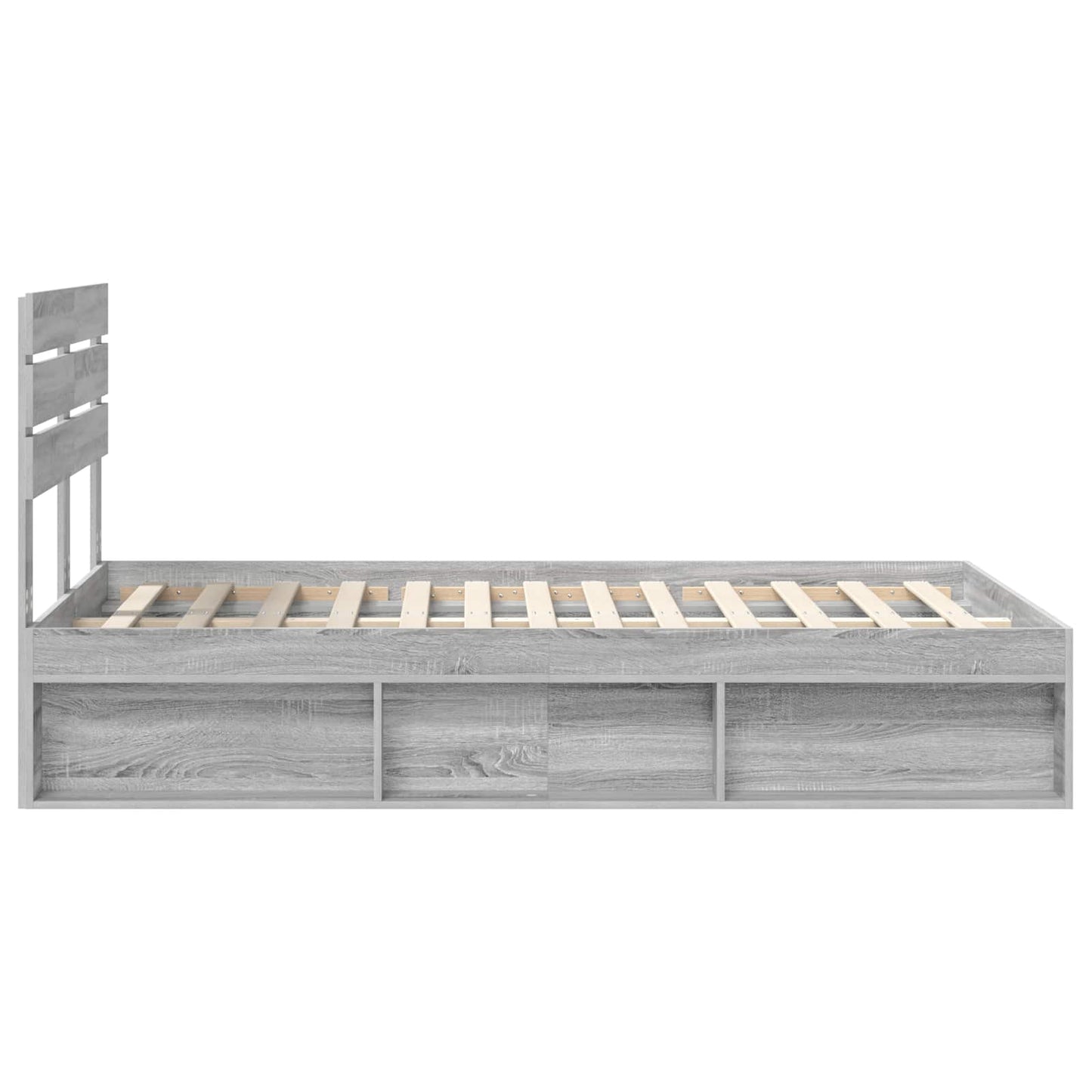 Bedframe Grijs Sonoma 135 x 190 cm Massief grenenhout is nu te koop bij PeponiXL, paradijselijk wonen!