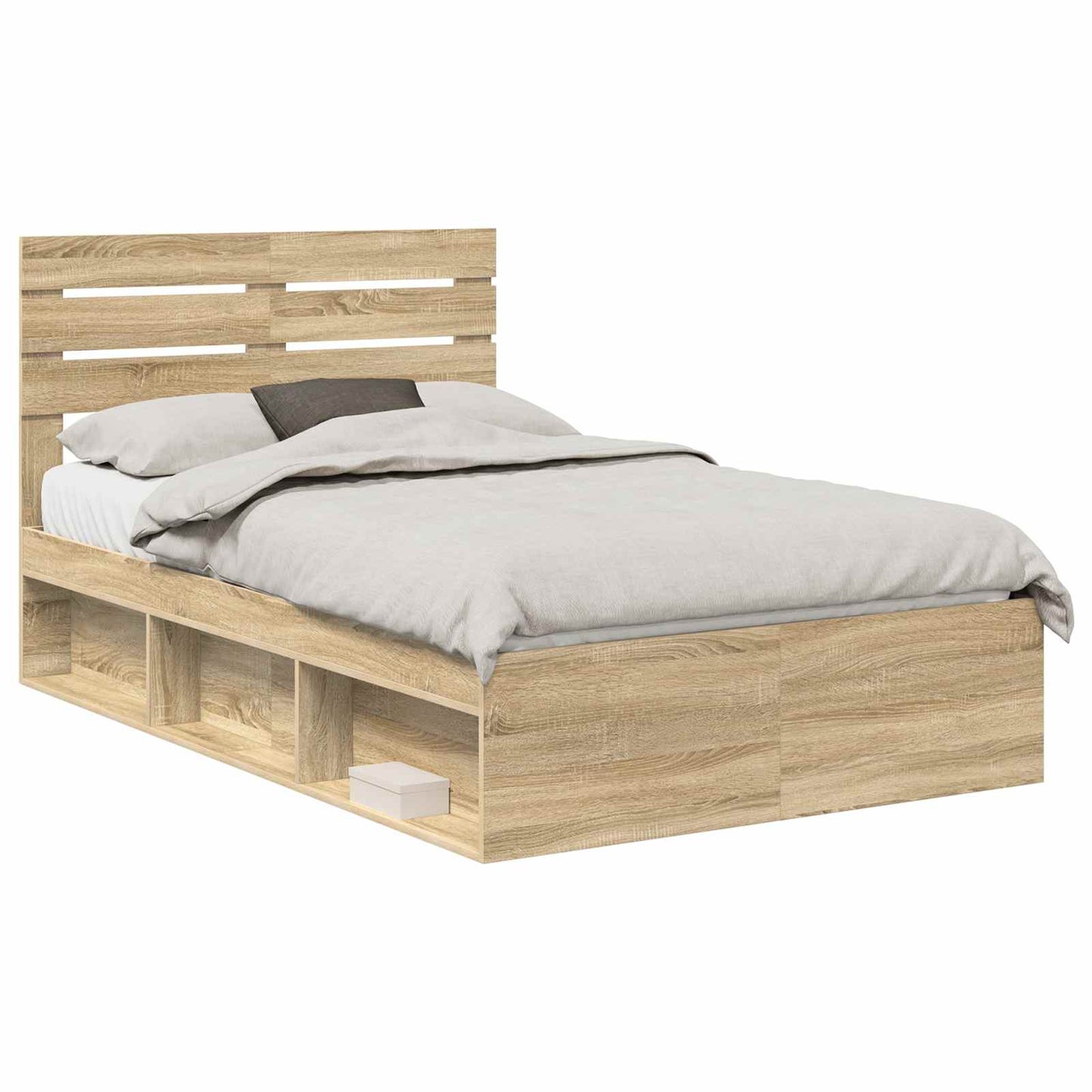 Bedframe met hoofdeinde Sonoma 120 x 200 cm Massief grenenhout is nu te koop bij PeponiXL, paradijselijk wonen!
