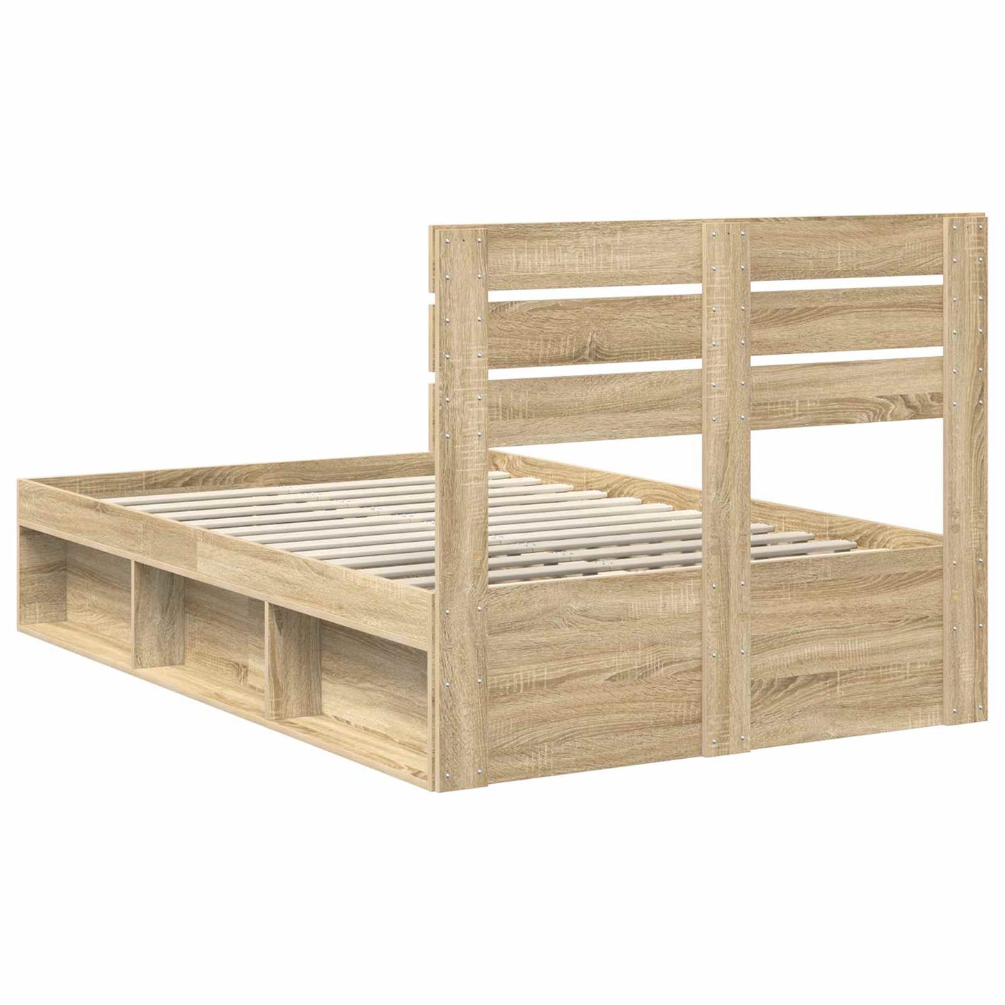 Bedframe met hoofdeinde Sonoma 120 x 200 cm Massief grenenhout is nu te koop bij PeponiXL, paradijselijk wonen!