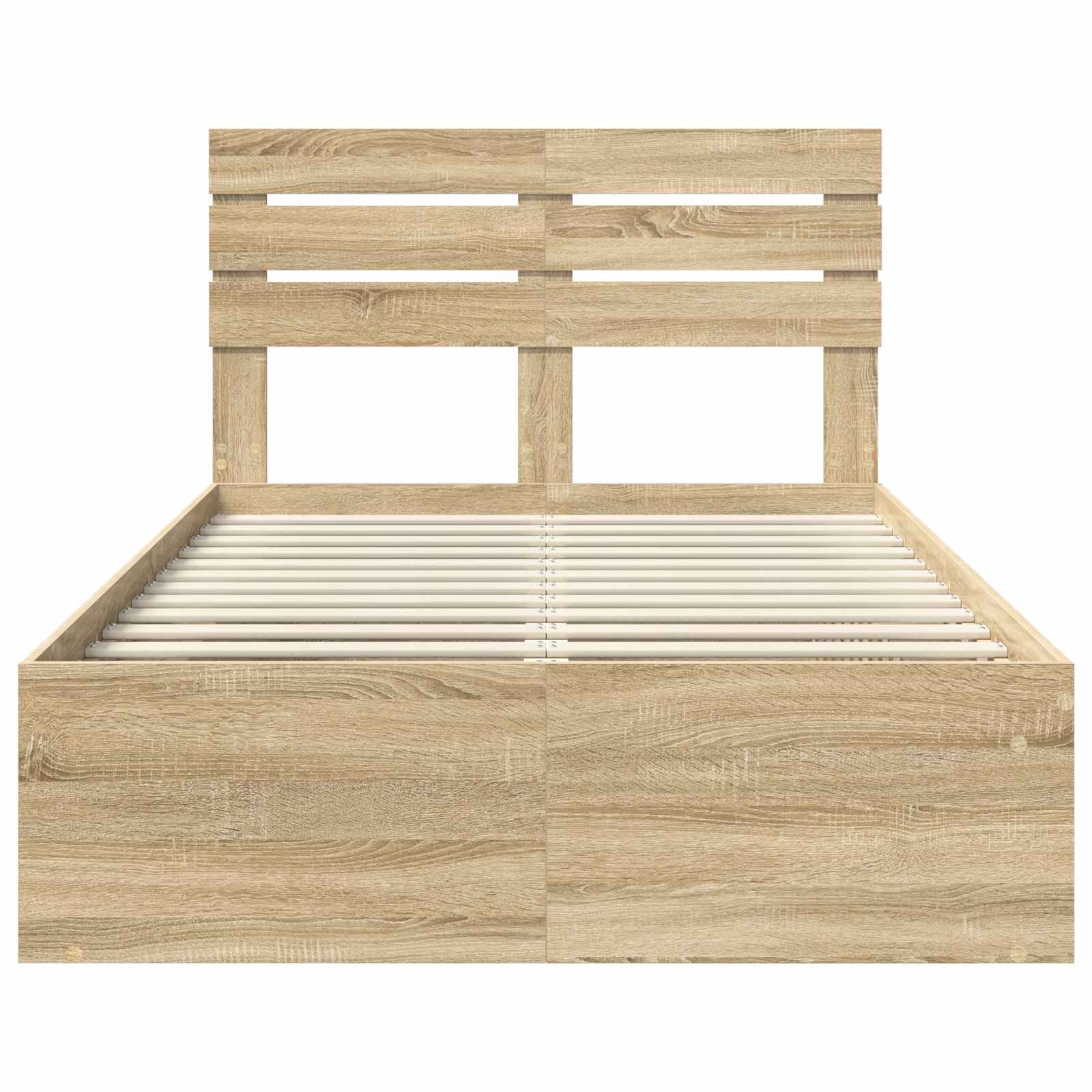 Bedframe met hoofdeinde Sonoma 120 x 200 cm Massief grenenhout is nu te koop bij PeponiXL, paradijselijk wonen!
