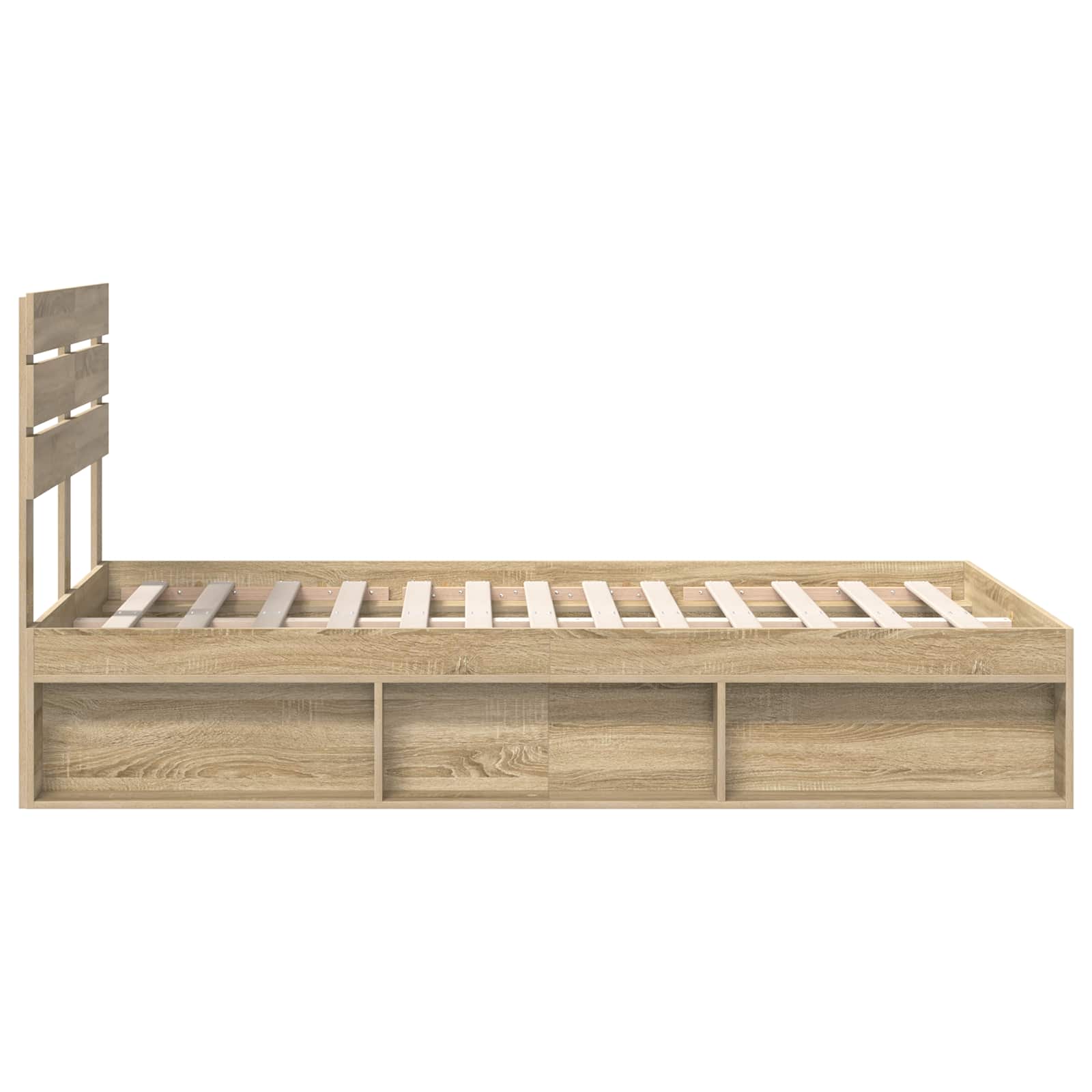 Bedframe met hoofdeinde Sonoma 120 x 200 cm Massief grenenhout is nu te koop bij PeponiXL, paradijselijk wonen!