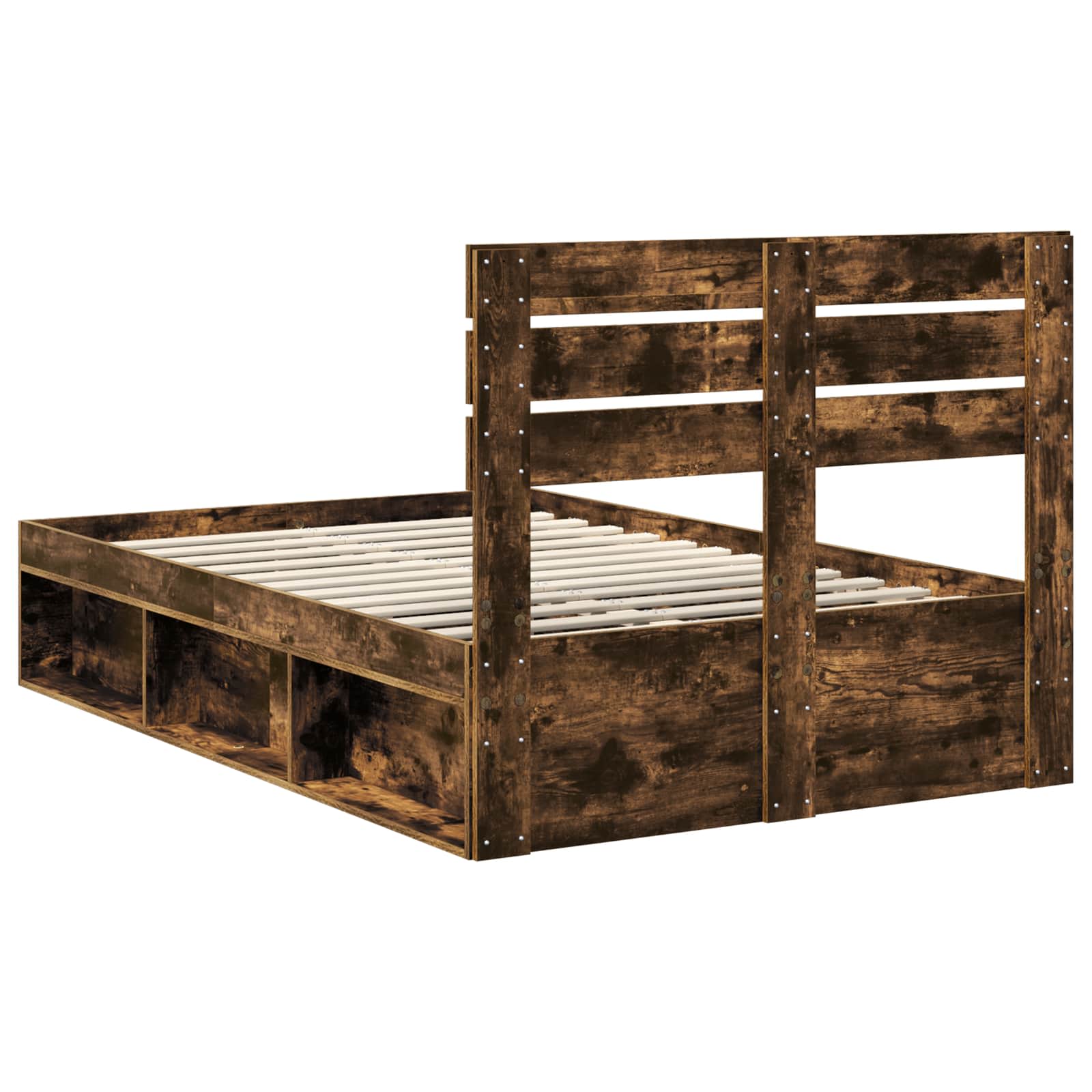 Bedframe Gerookt eiken 120 x 200 cm Massief grenenhout is nu te koop bij PeponiXL, paradijselijk wonen!