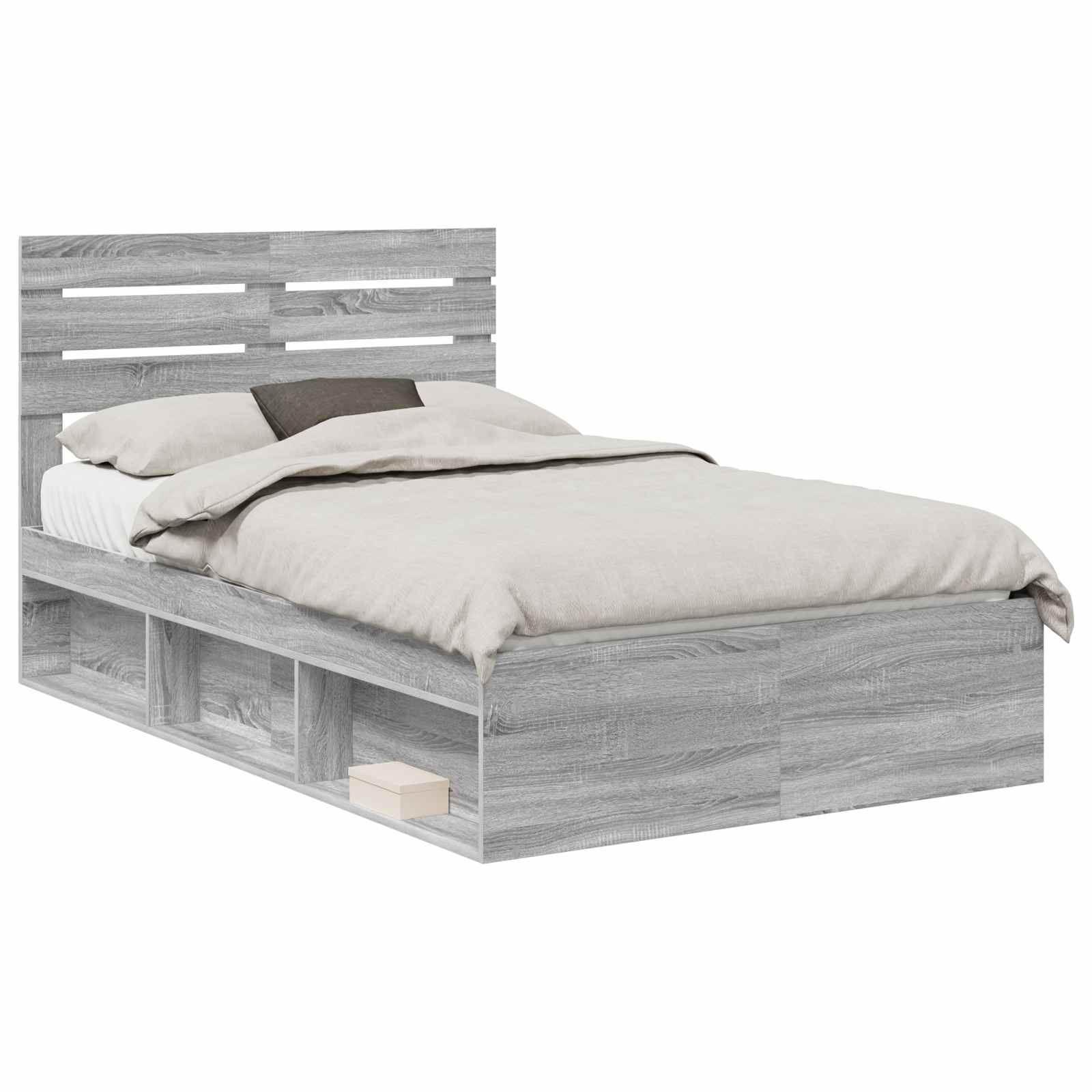 Bedframe Grijs Sonoma 120 x 200 cm Massief grenenhout is nu te koop bij PeponiXL, paradijselijk wonen!