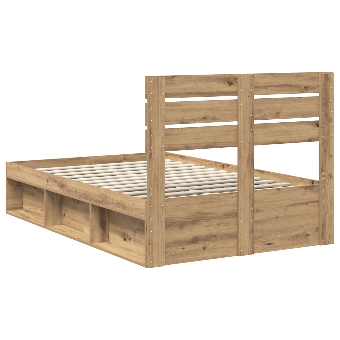 Bedframe Ambachtelijk eiken 120 x 200 cm Massief grenenhout is nu te koop bij PeponiXL, paradijselijk wonen!