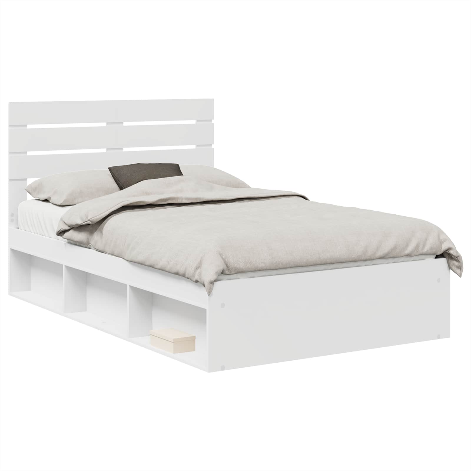 Bedframe met hoofdeinde Wit 120 x 190 cm Massief grenenhout is nu te koop bij PeponiXL, paradijselijk wonen!