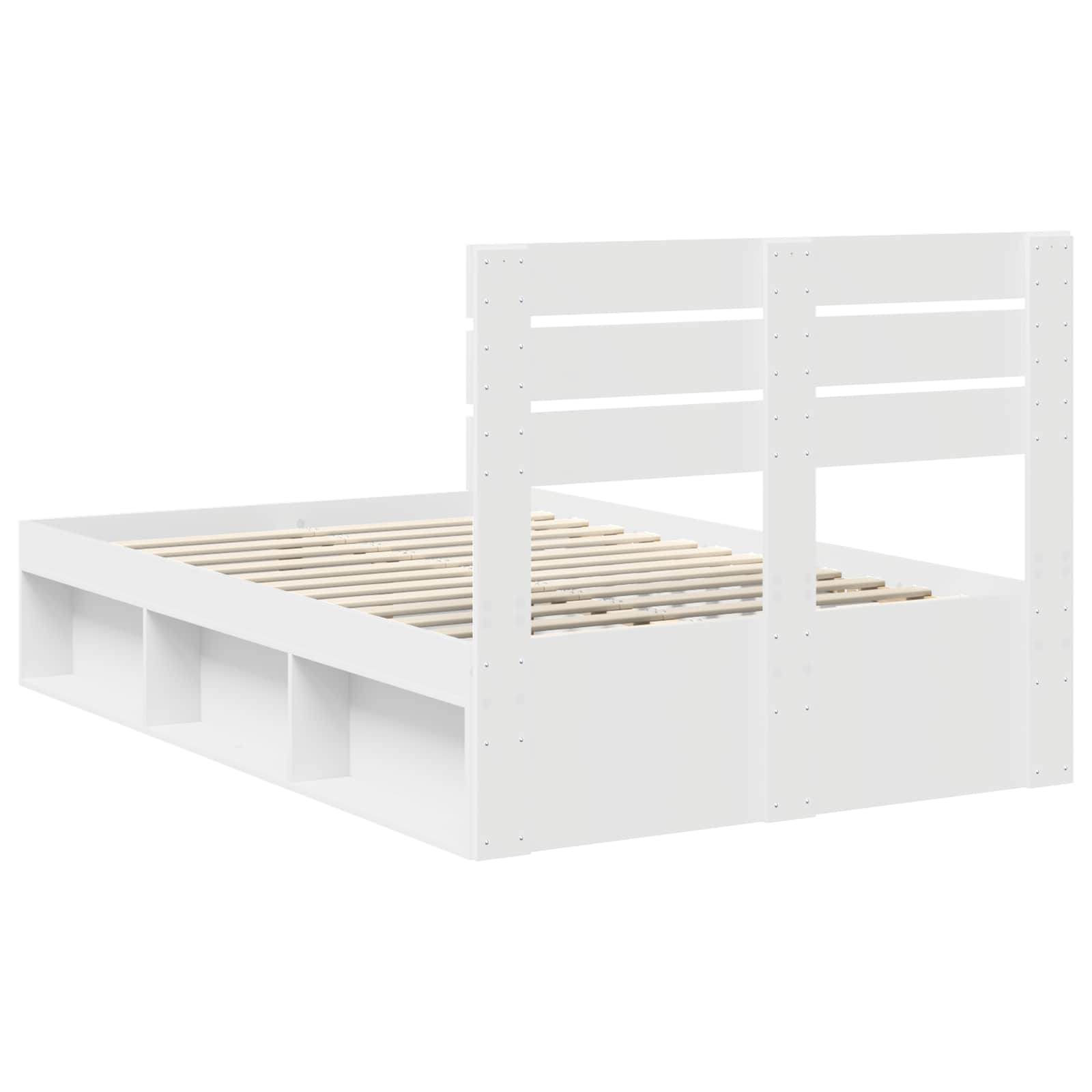 Bedframe met hoofdeinde Wit 120 x 190 cm Massief grenenhout is nu te koop bij PeponiXL, paradijselijk wonen!
