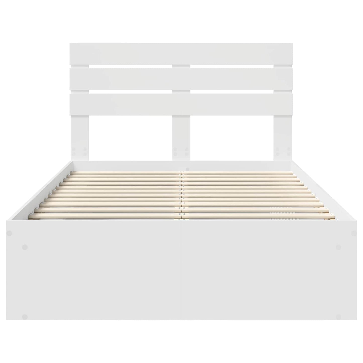 Bedframe met hoofdeinde Wit 120 x 190 cm Massief grenenhout is nu te koop bij PeponiXL, paradijselijk wonen!