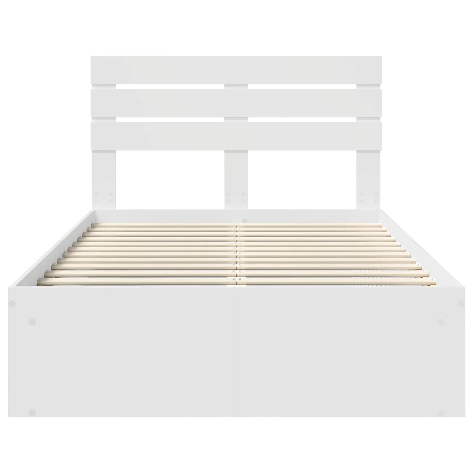 Bedframe met hoofdeinde Wit 120 x 190 cm Massief grenenhout is nu te koop bij PeponiXL, paradijselijk wonen!