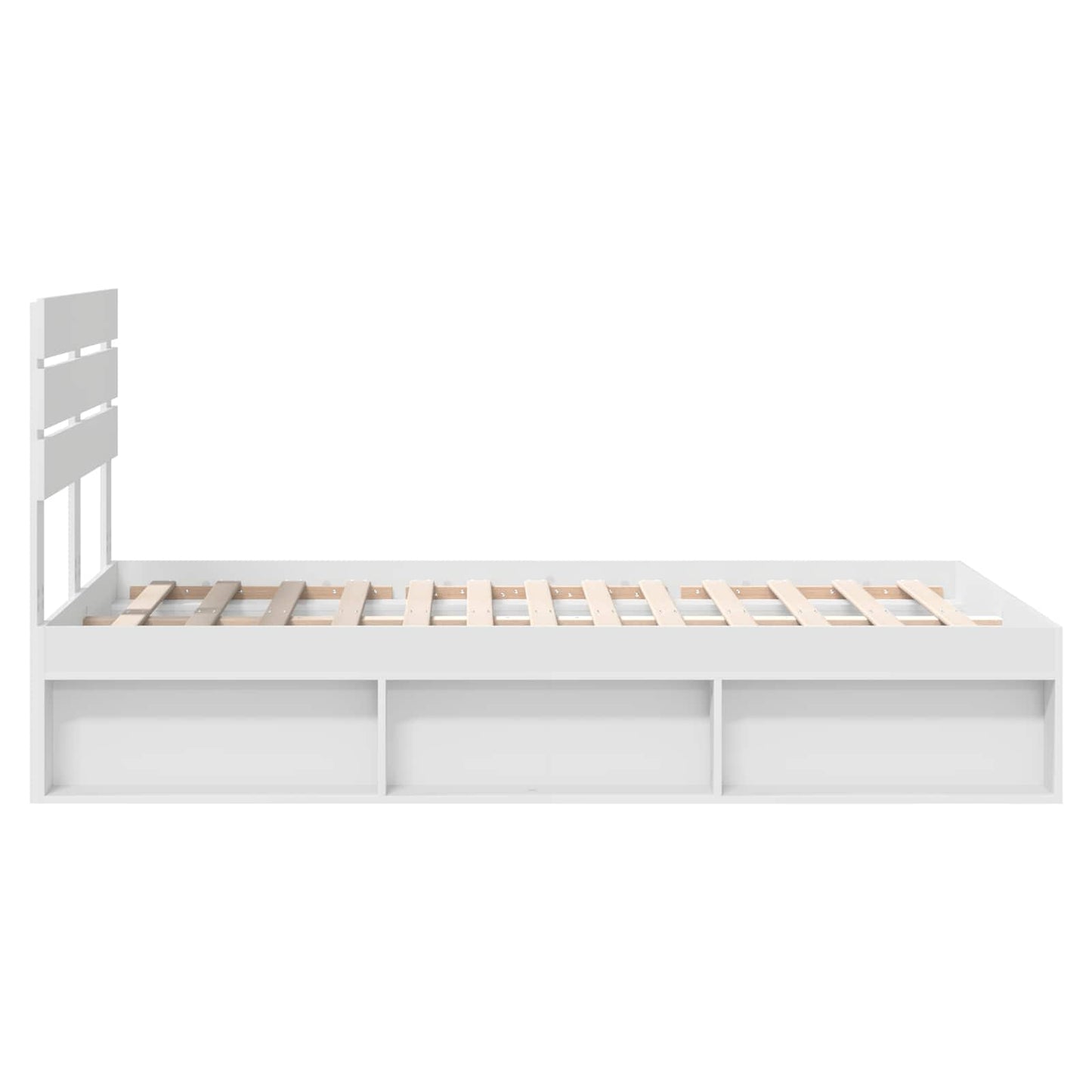 Bedframe met hoofdeinde Wit 120 x 190 cm Massief grenenhout is nu te koop bij PeponiXL, paradijselijk wonen!