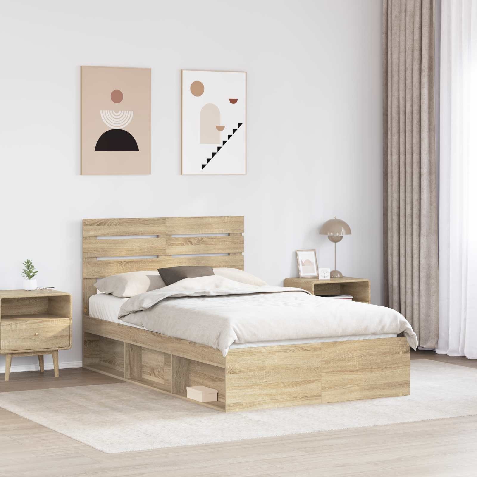 Bedframe met hoofdeinde Sonoma 120 x 190 cm Massief grenenhout is nu te koop bij PeponiXL, paradijselijk wonen!