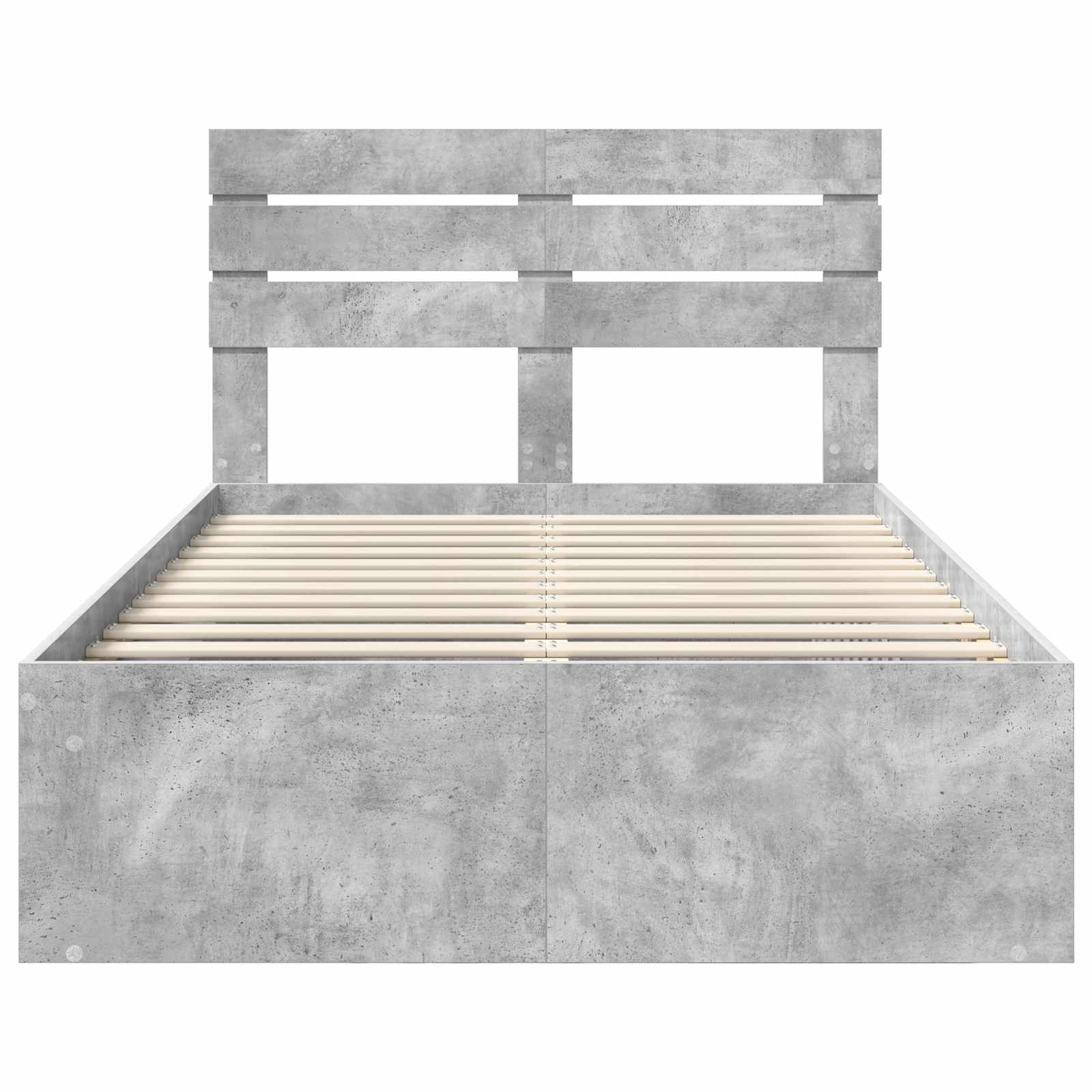 Bedframe met hoofdeinde Beton 120 x 190 cm Massief grenenhout is nu te koop bij PeponiXL, paradijselijk wonen!