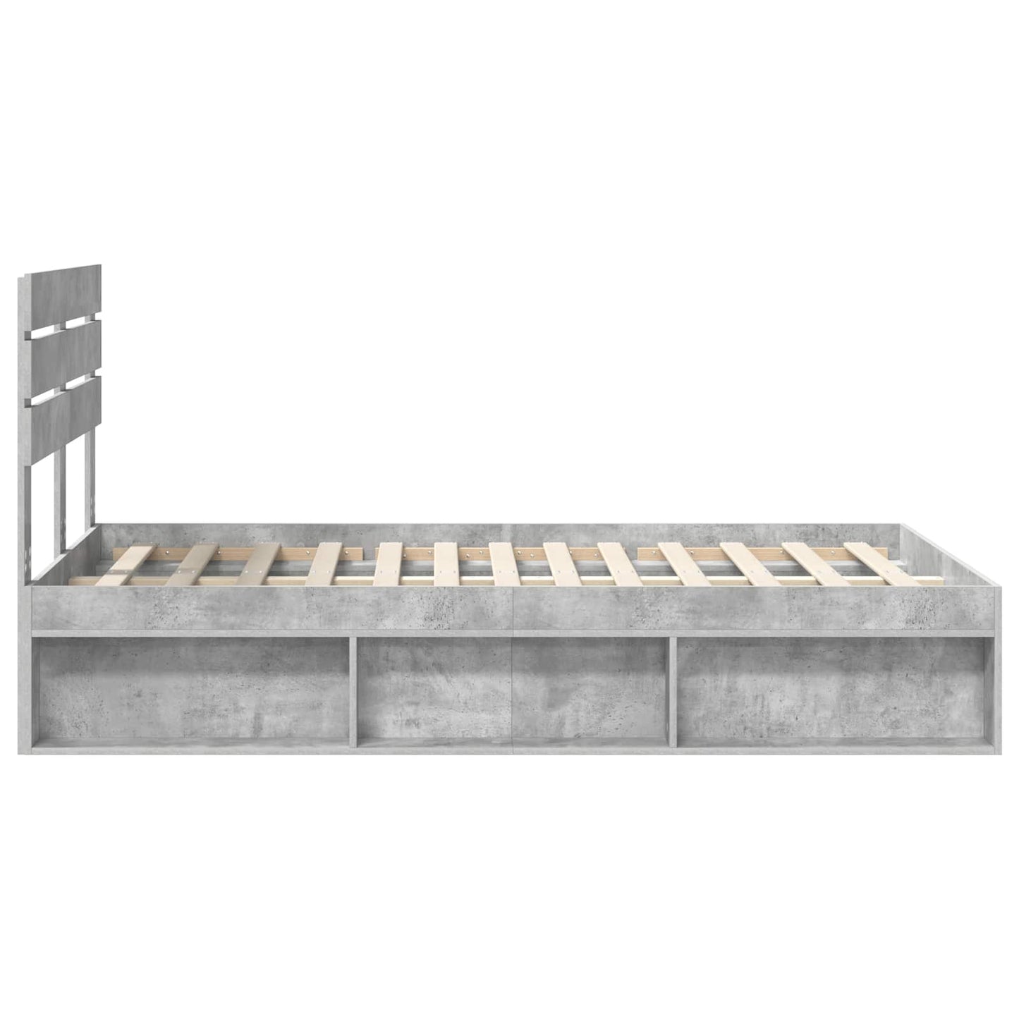 Bedframe met hoofdeinde Beton 120 x 190 cm Massief grenenhout is nu te koop bij PeponiXL, paradijselijk wonen!
