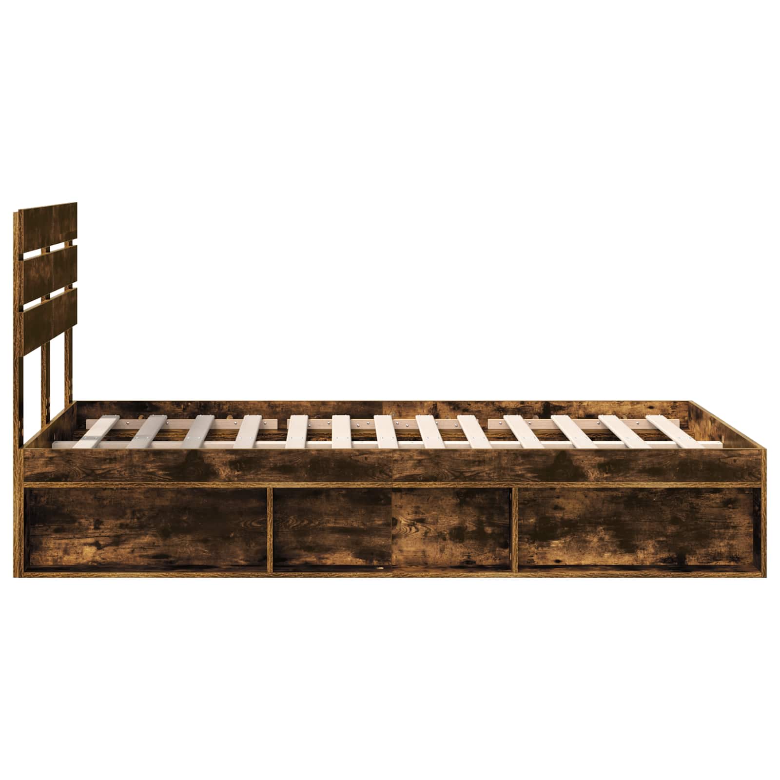 Bedframe Gerookt eiken 120 x 190 cm Massief grenenhout is nu te koop bij PeponiXL, paradijselijk wonen!