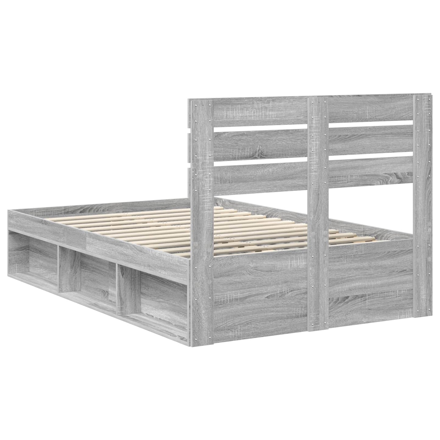 Bedframe Grijs Sonoma 120 x 190 cm Massief grenenhout is nu te koop bij PeponiXL, paradijselijk wonen!