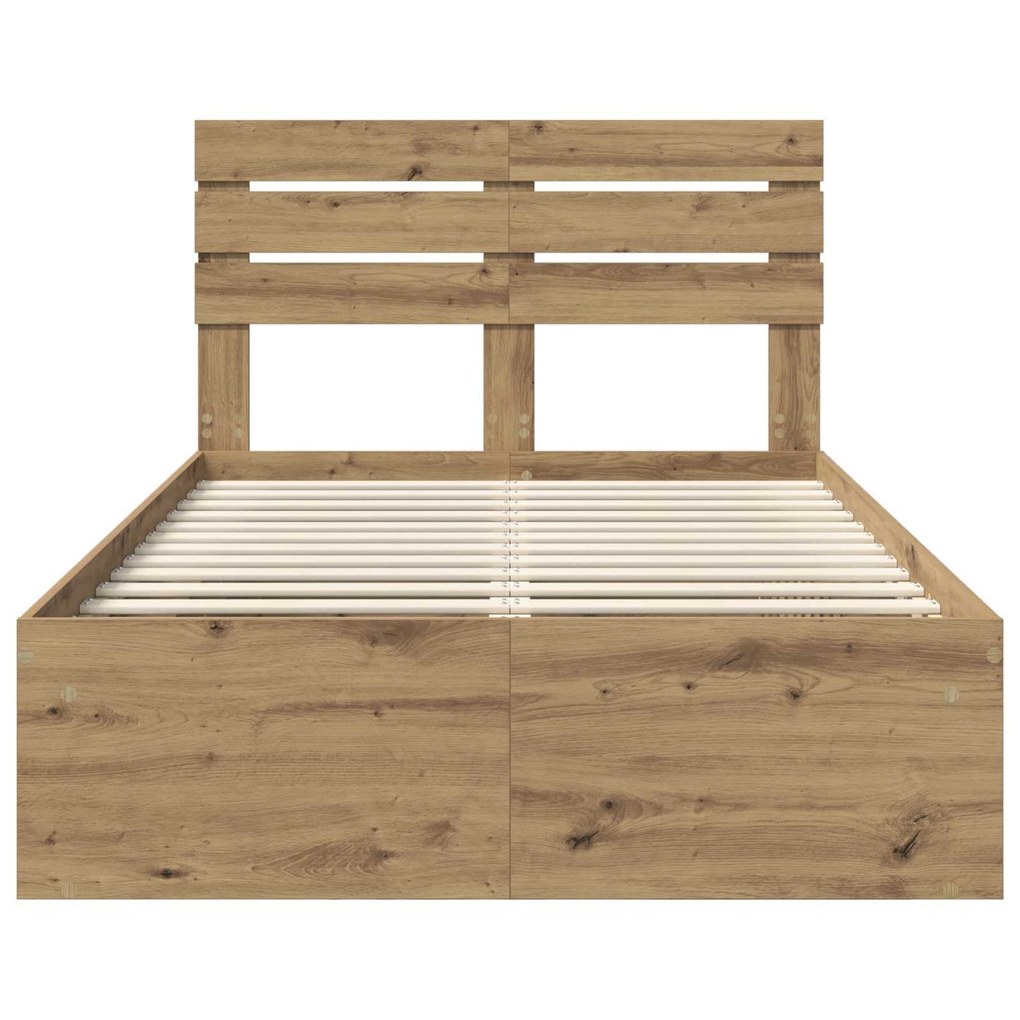Bedframe Ambachtelijk eiken 120 x 190 cm Massief grenenhout is nu te koop bij PeponiXL, paradijselijk wonen!